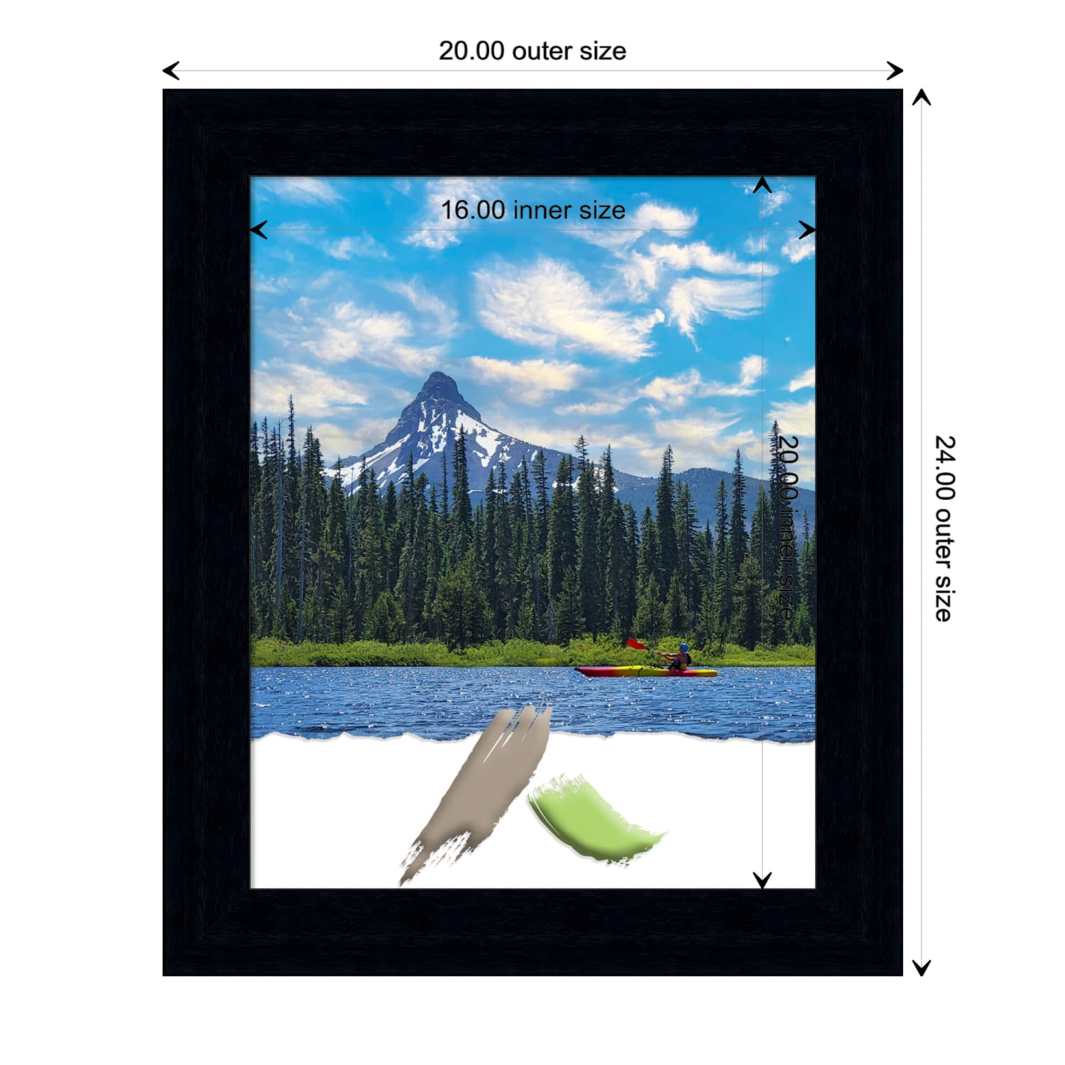 Amanti Art Wood Picture Frame, Opening Size 16in x 20in, 20in x 24in, Tribeca Black - Image 5