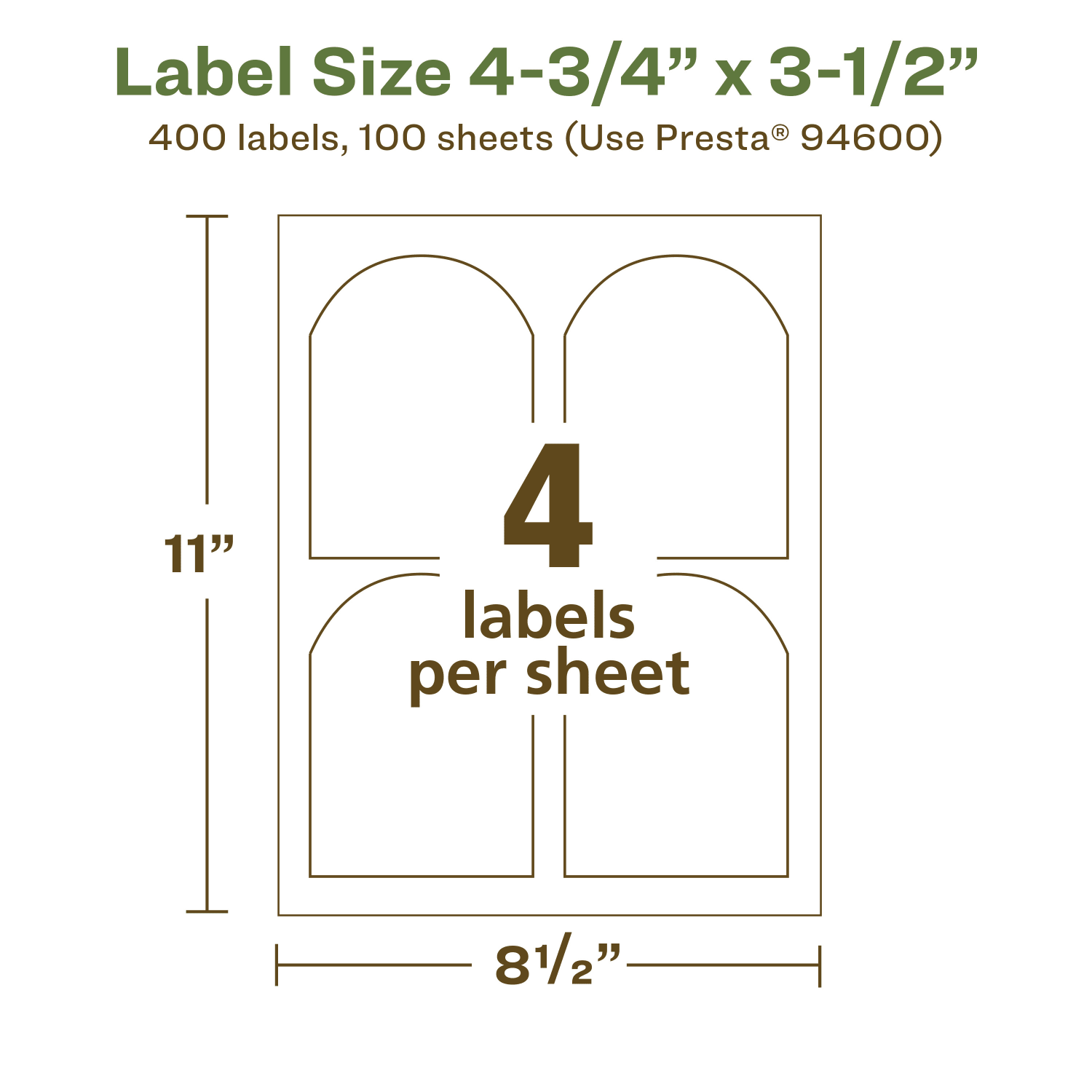Avery Recycled Paper Labels, 94600-EWMP100, Arched, 4-3/4in x 3-1/2in, White, Pack Of 400 - Image 6