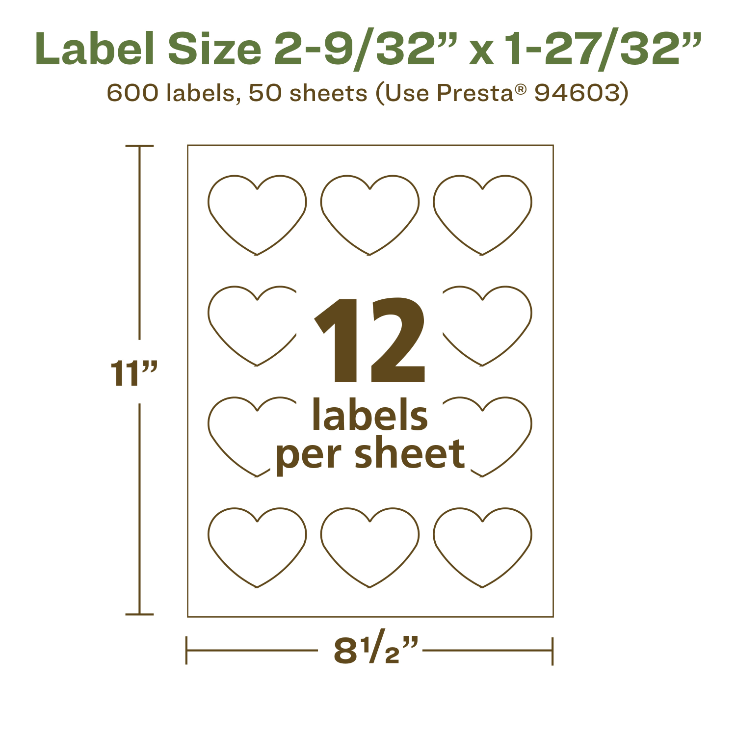 Avery Recycled Paper Labels, 94603-EWMP50, Heart, 2-9/32in x 1-27/32in, White, Pack Of 600 - Image 6