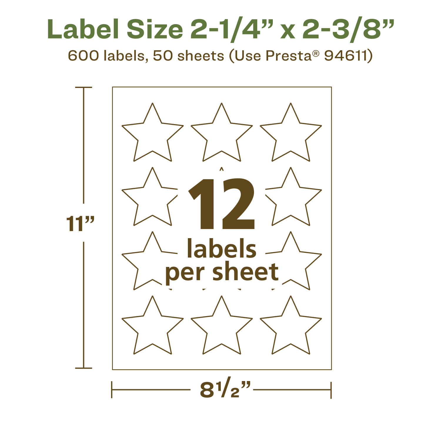 Avery Recycled Paper Labels, 94611-EWMP50, Star, 2-1/4in x 2-3/8in, White, Pack Of 600 - Image 6