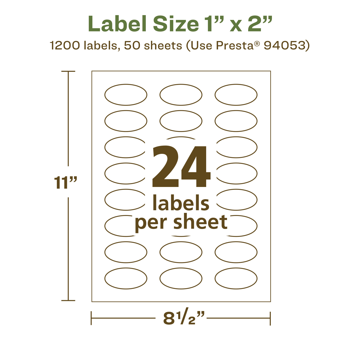 Avery Recycled Paper Labels, 94053-EWMP50, Oval, 1in x 2in, White, Pack Of 1200 - Image 6