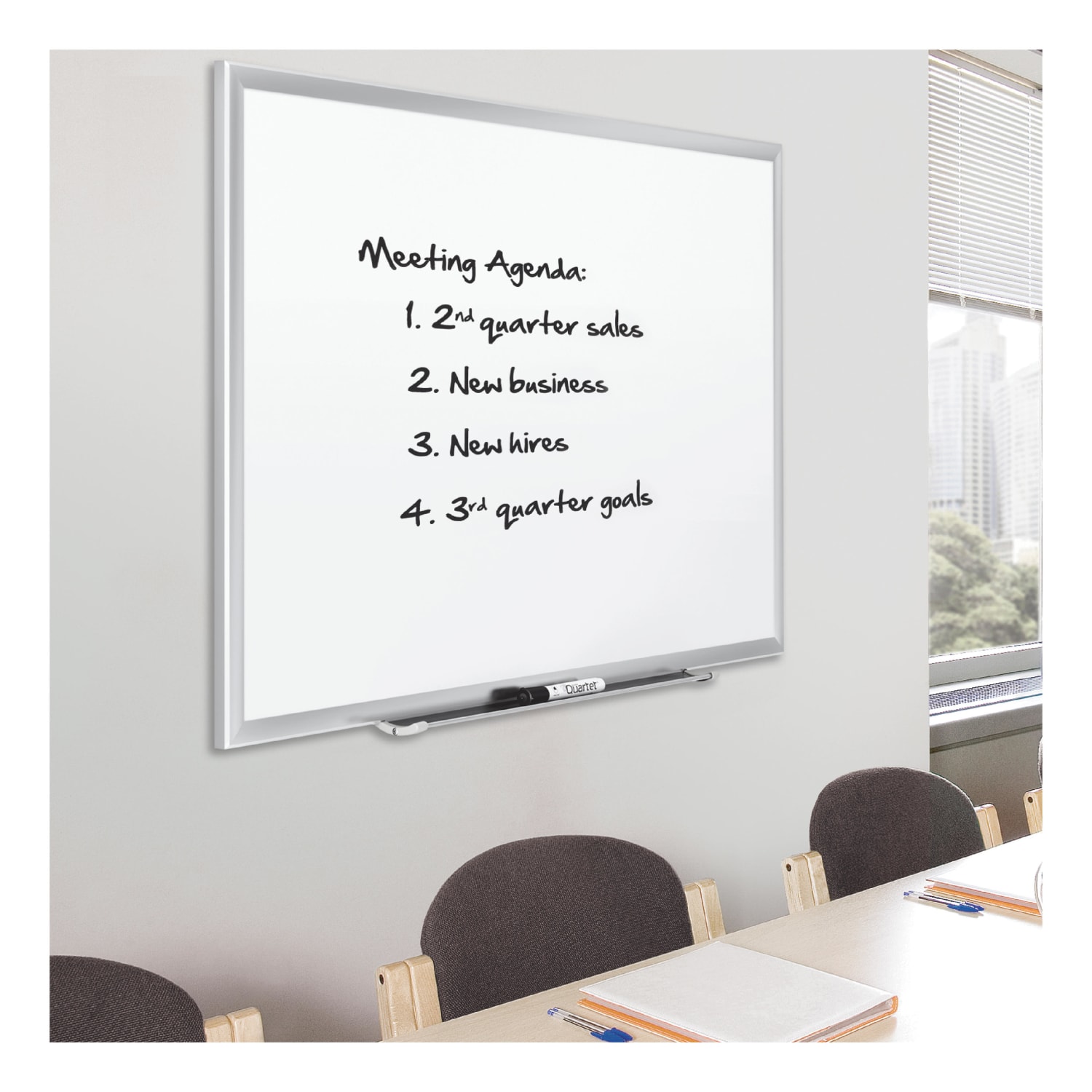Quartet Magnetic Porcelain Dry-Erase Whiteboard, 24in x 36in, Aluminum Frame With Silver Finish - Image 6