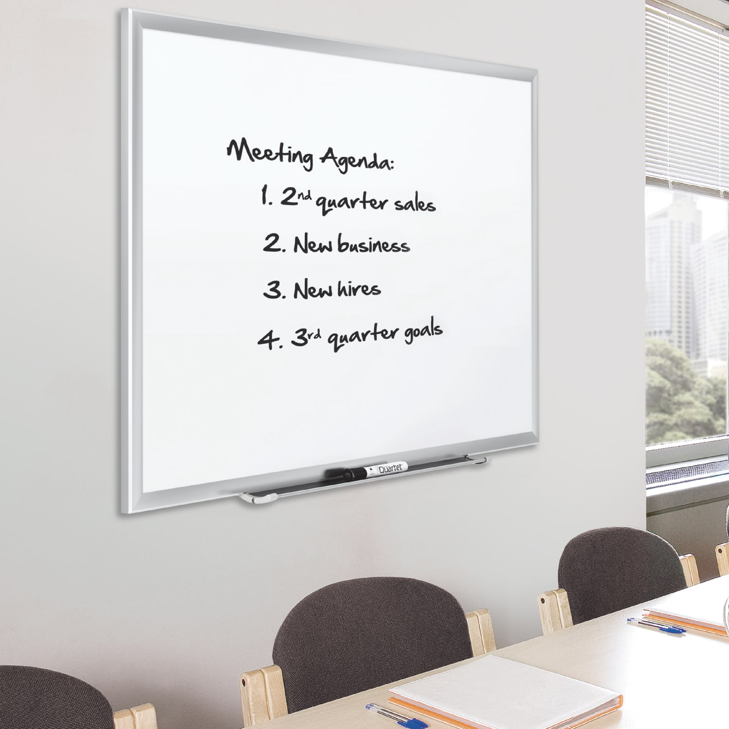Quartet Magnetic Porcelain Dry-Erase Whiteboard, 36in x 48in, Aluminum Frame With Silver Finish - Image 6