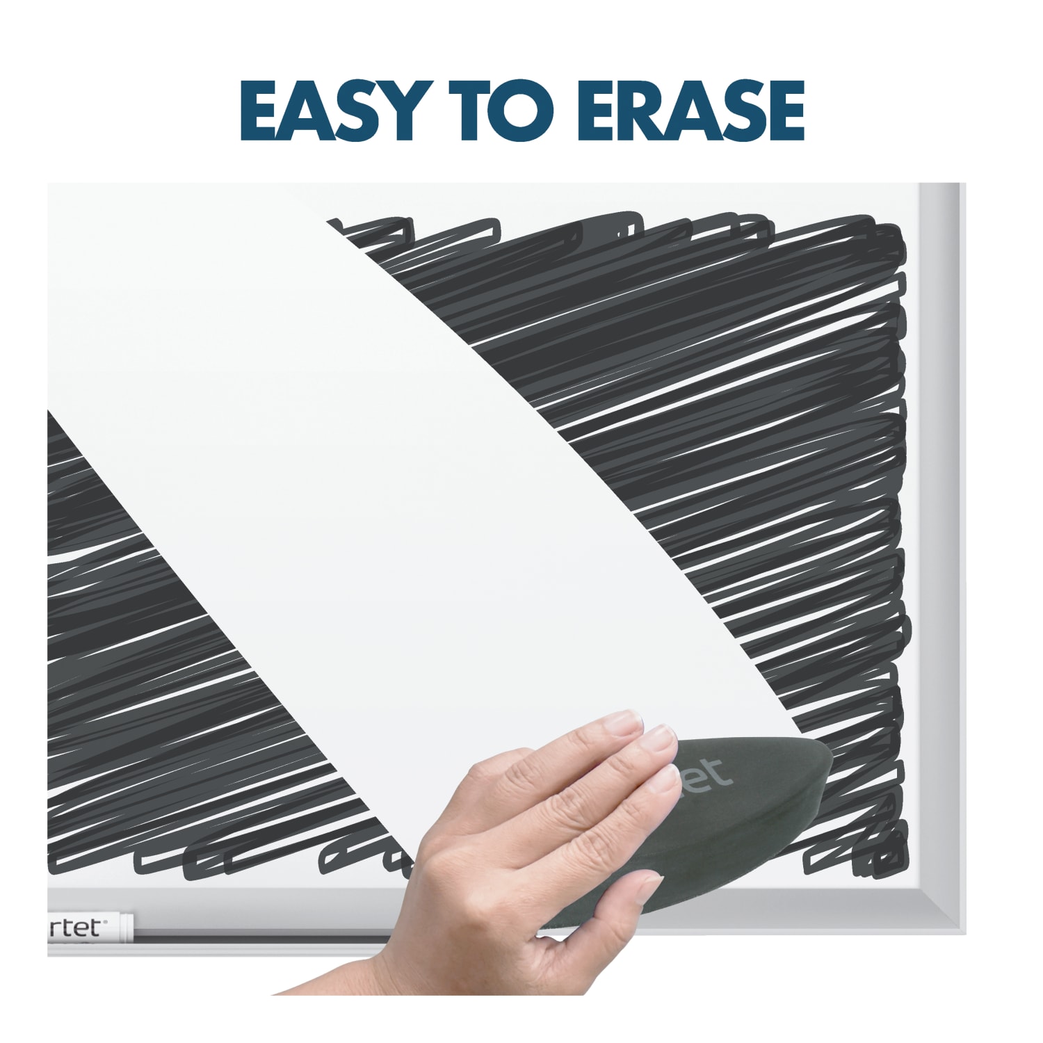 Quartet Magnetic Porcelain Dry-Erase Whiteboard, 48in x 72in, Aluminum Frame With Silver Finish - Image 5