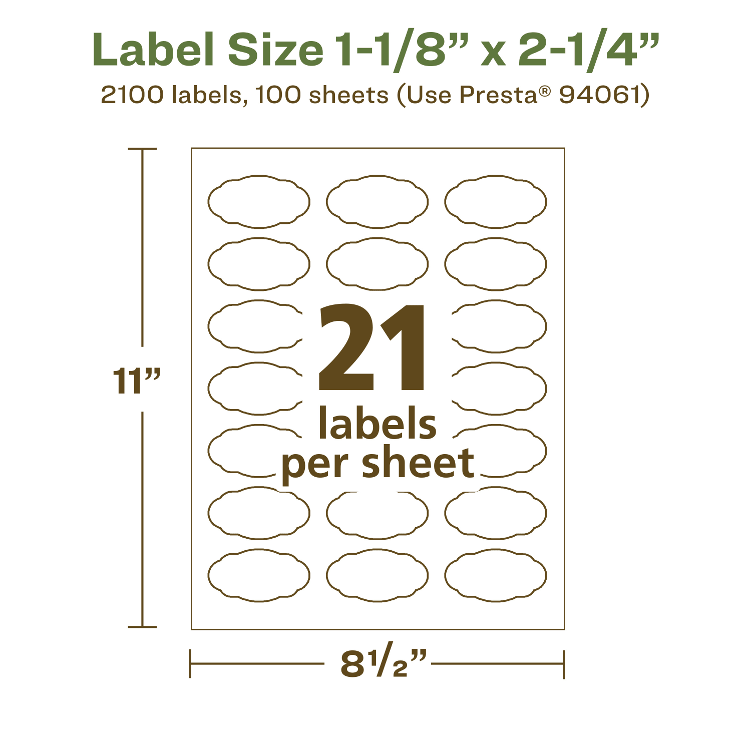 Avery Recycled Paper Labels, 94061-EWMP100, Oval Scalloped, 1-1/8in x 2-1/4in, White, Pack Of 2100 - Image 6