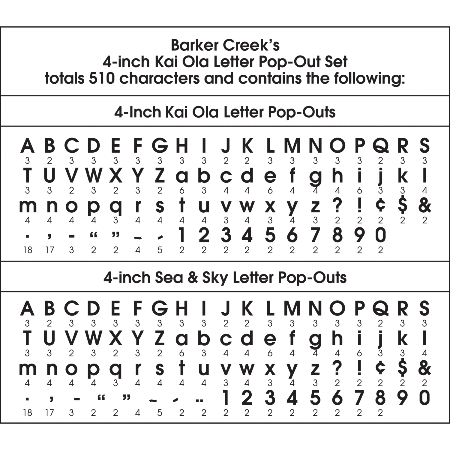 Barker Creek Letter Pop-Outs, 4in, Kai Ola Sea & Sky, Set of 510 Pop-Outs - Image 6