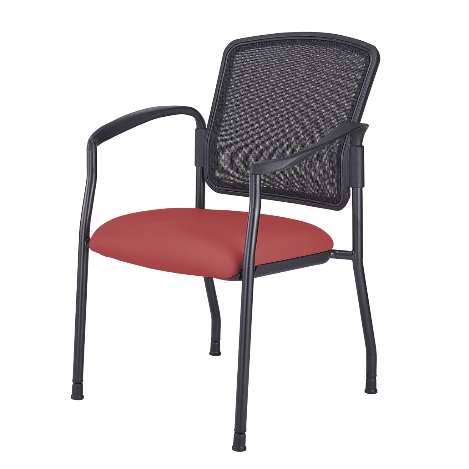 WorkPro Spectrum Series Mesh/Vinyl Stacking Guest Chair With Antimicrobial Protection, With Arms, Red, Set Of 2 Chairs, BIFMA Compliant - Image 3