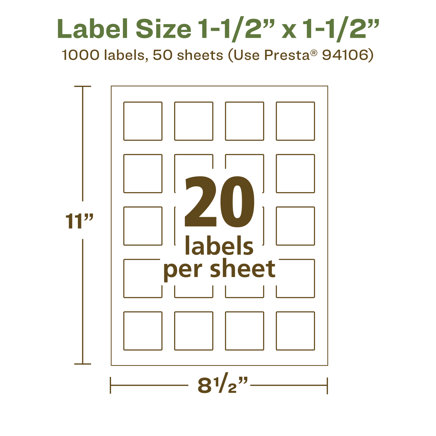 Avery Recycled Paper Labels, 94106-EWMP50, Square, 1-1/2in x 1-1/2in, White, Pack Of 1000 - Image 6