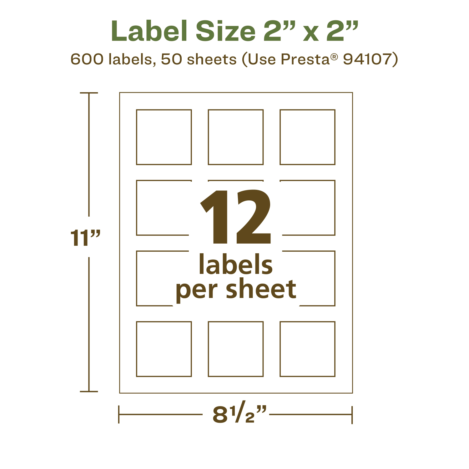 Avery Recycled Paper Labels, 94107-EWMP50, Square, 2in x 2in, White, Pack Of 600 - Image 6