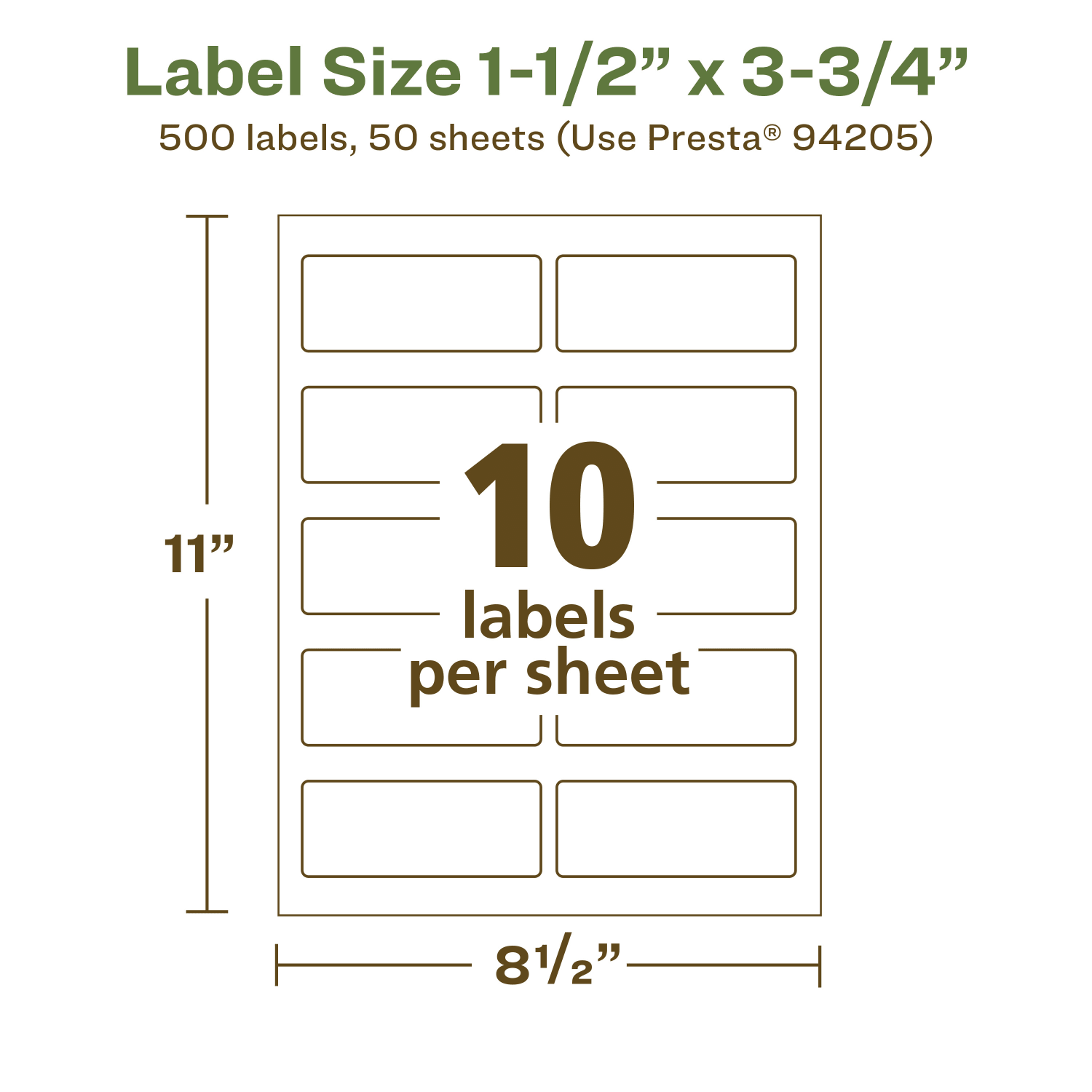 Avery Recycled Paper Labels, 94205-EWMP50, Rectangle, 1-1/2in x 3-3/4in, White, Pack Of 500 - Image 6