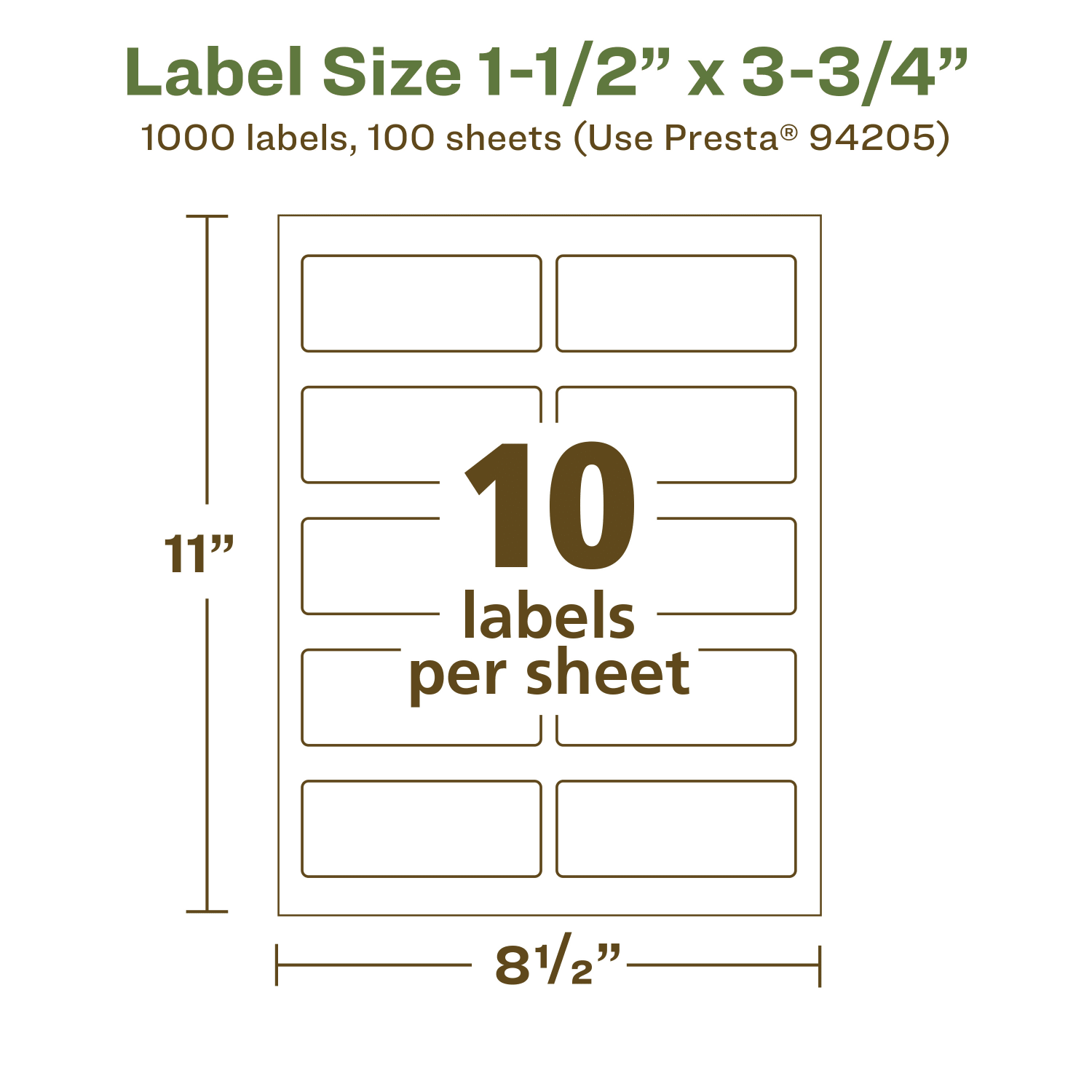 Avery Recycled Paper Labels, 94205-EWMP100, Rectangle, 1-1/2in x 3-3/4in, White, Pack Of 1000 - Image 6