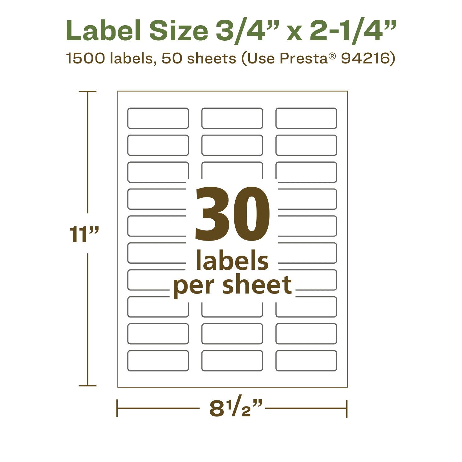 Avery Recycled Paper Labels, 94216-EWMP50, Rectangle, 3/4in x 2-1/4in, White, Pack Of 1500 - Image 6