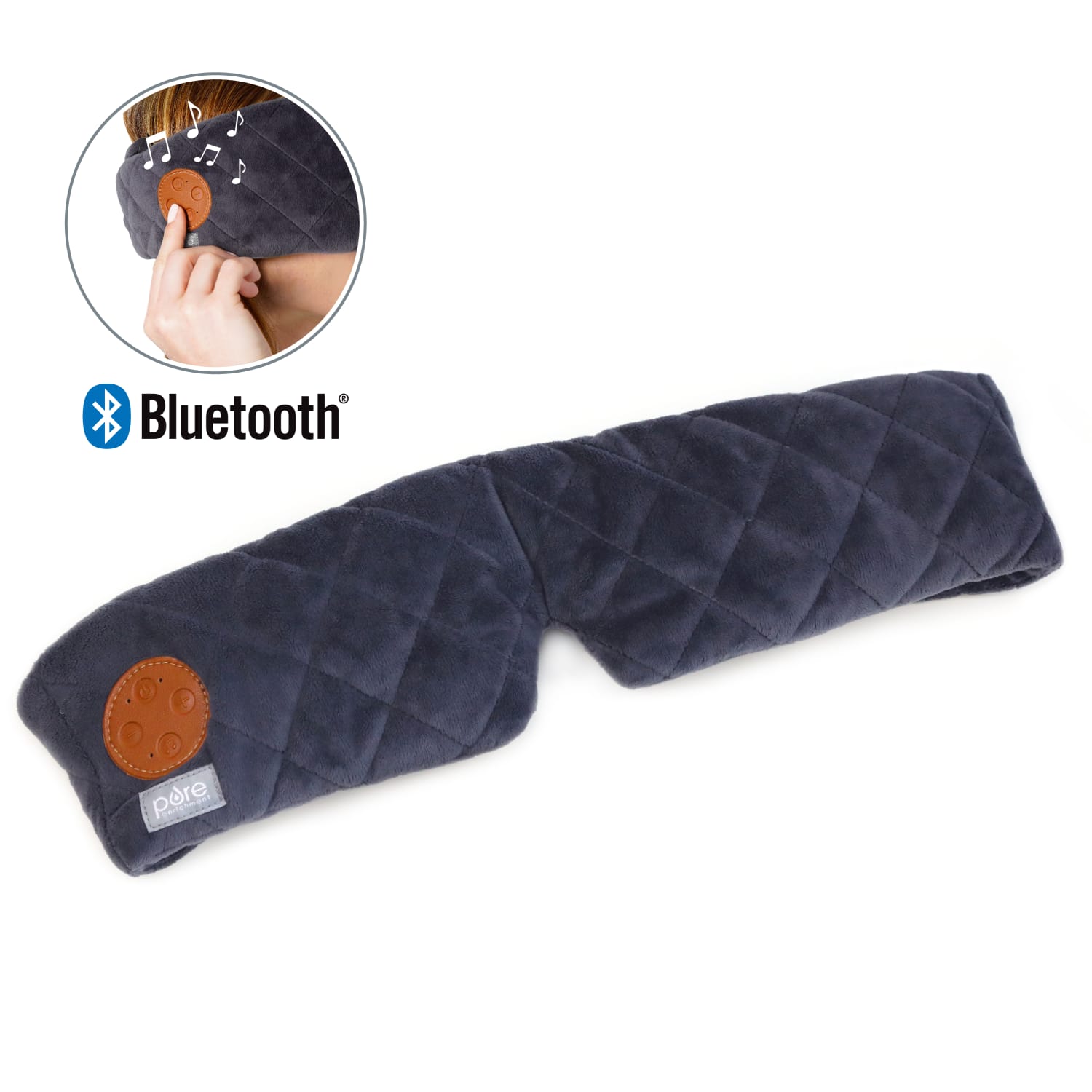 Pure Enrichment Wave Sound Therapy Eye Mask, Charcoal Gray - Image 3