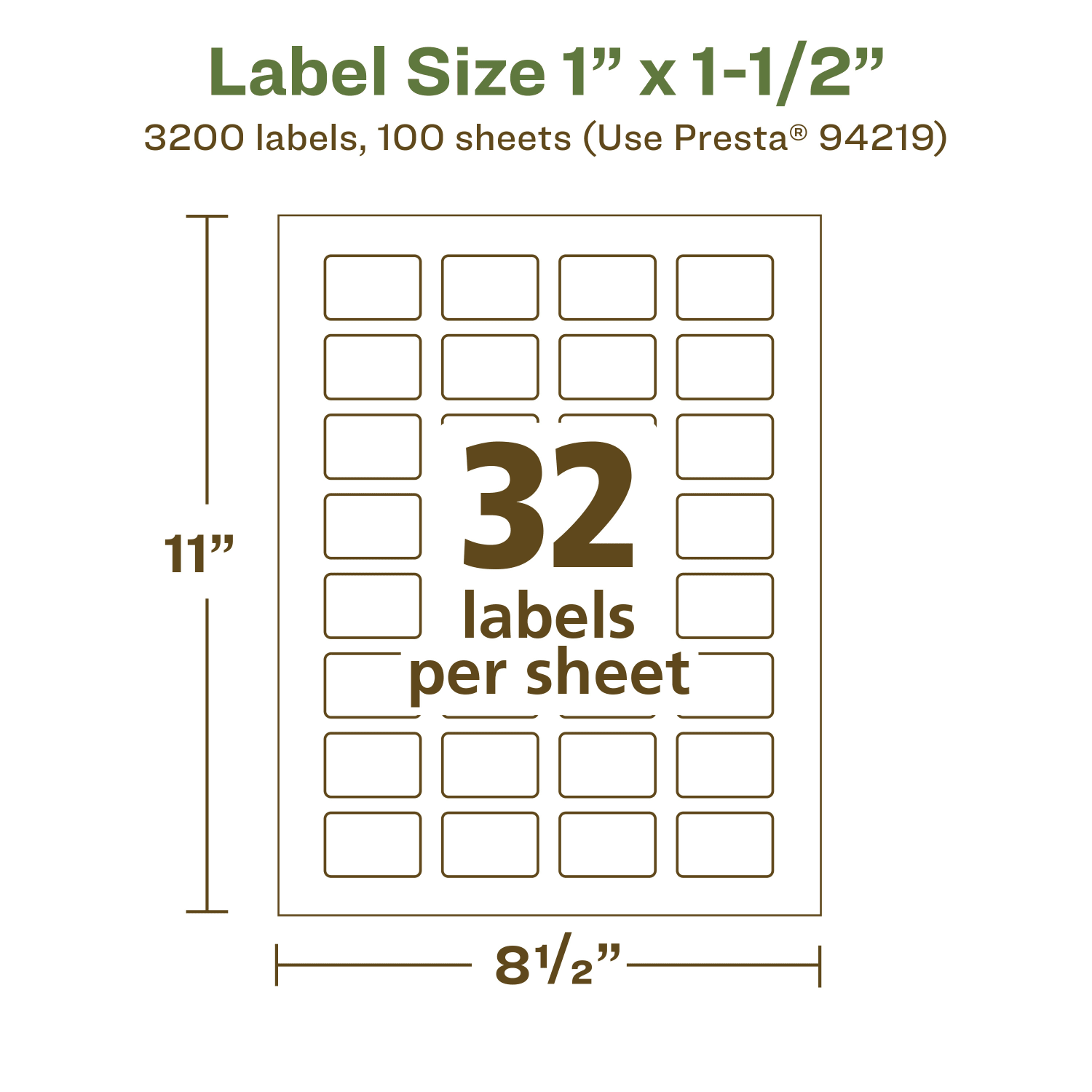 Avery Recycled Paper Labels, 94219-EWMP100, Rectangle, 1in x 1-1/2in, White, Pack Of 3200 - Image 6