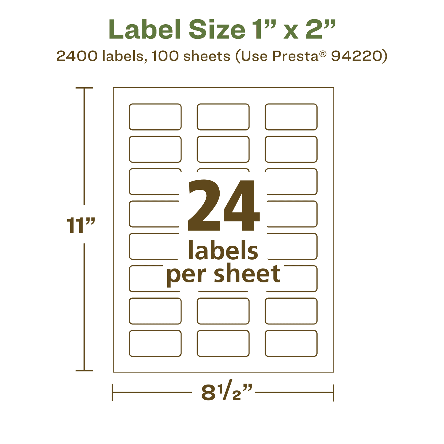 Avery Recycled Paper Labels, 94220-EWMP100, Rectangle, 1in x 2in, White, Pack Of 2400 - Image 6
