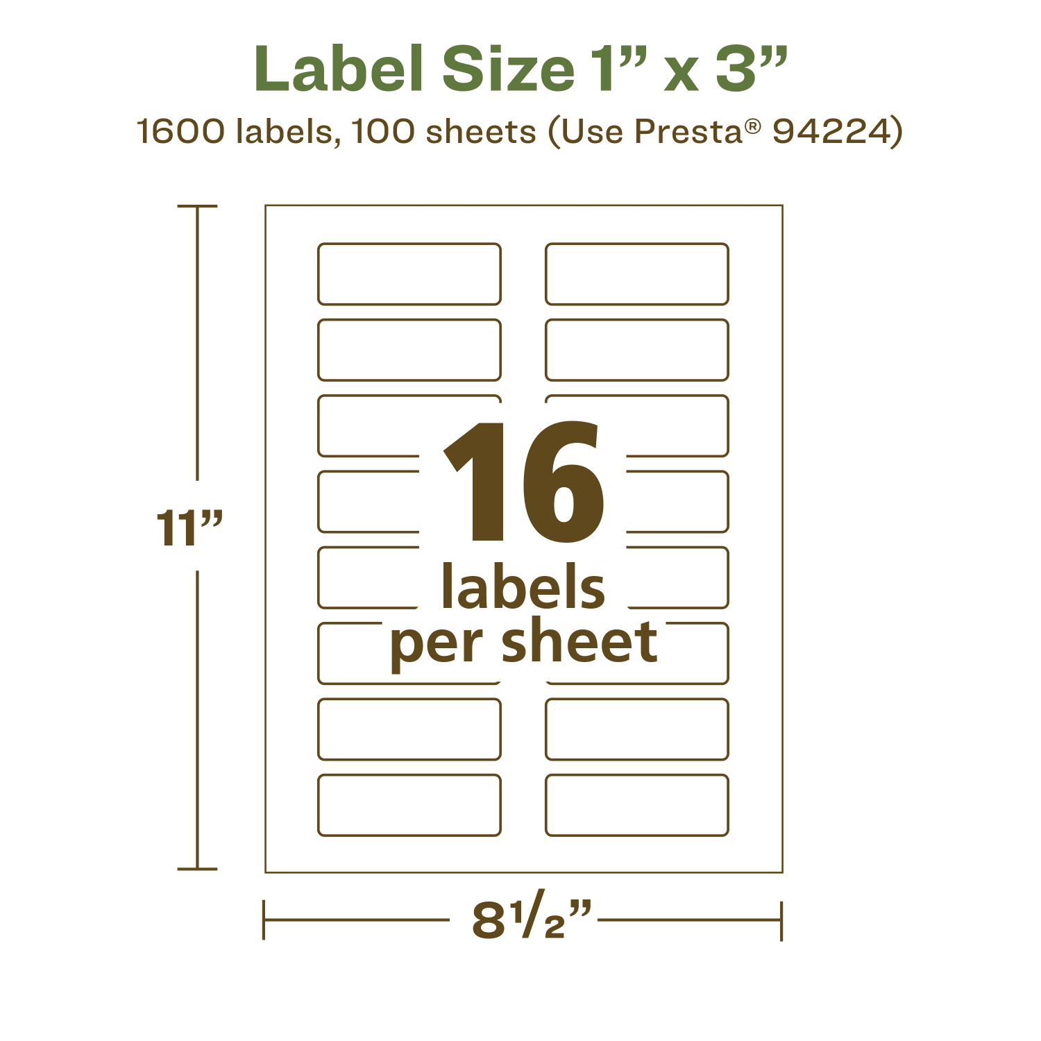 Avery Recycled Paper Labels, 94224-EWMP100, Rectangle, 1in x 3in, White, Pack Of 1600 - Image 6