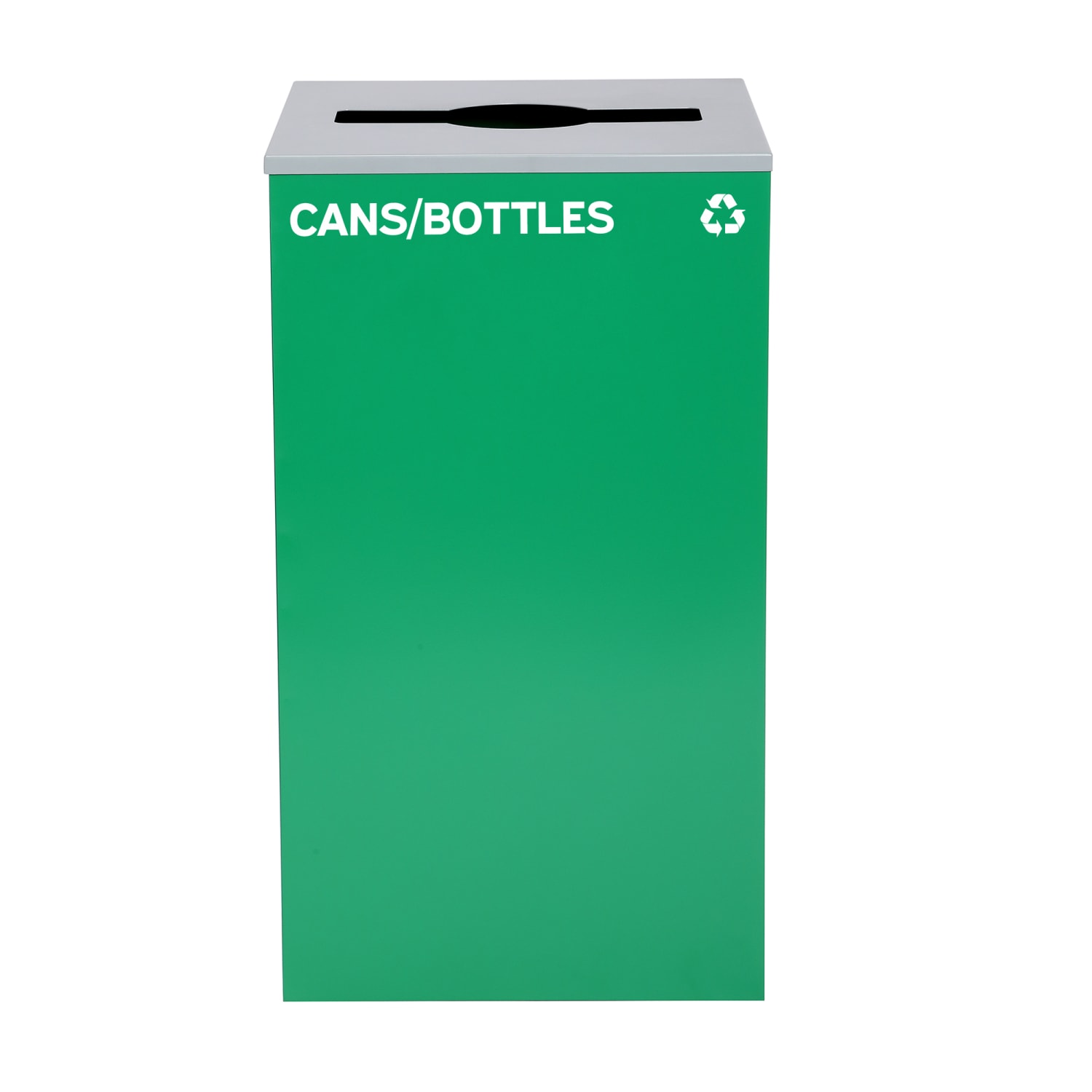 Alpine Industries Stainless Steel Cans/Bottles Recycling Bin With Mixed Opening Lid, 29 Gal, 30inH x 16-15/16inW x 16-15/16inD, Green - Image 3