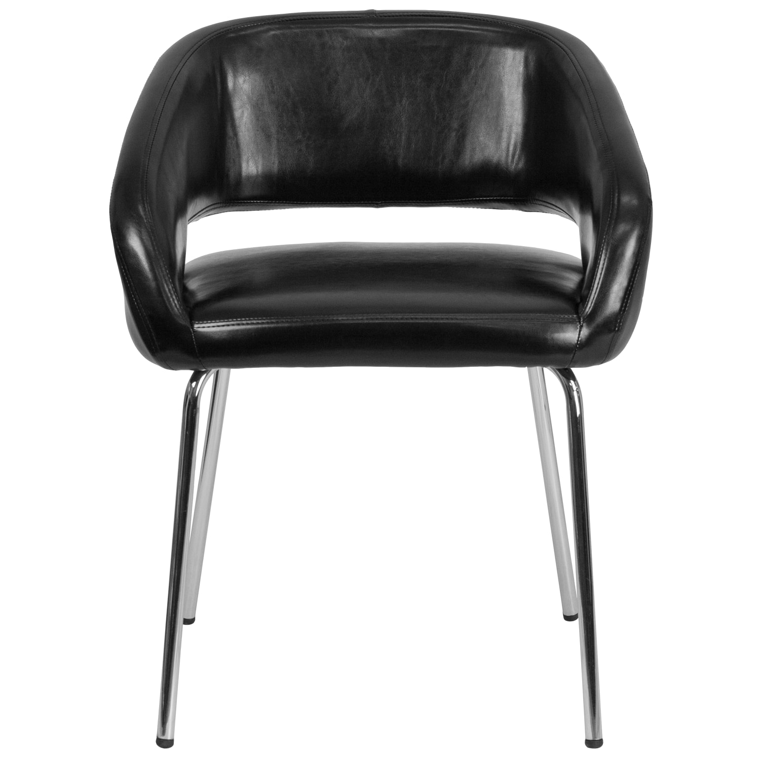 Flash Furniture Fusion Contemporary LeatherSoft Faux Leather Side Reception Chair With Chrome Legs Black PopularChairscom Flash Furniture Fusion Contemporary LeatherSoft Faux Leather Side Reception Chair With Chrome Legs Black PopularChairscom