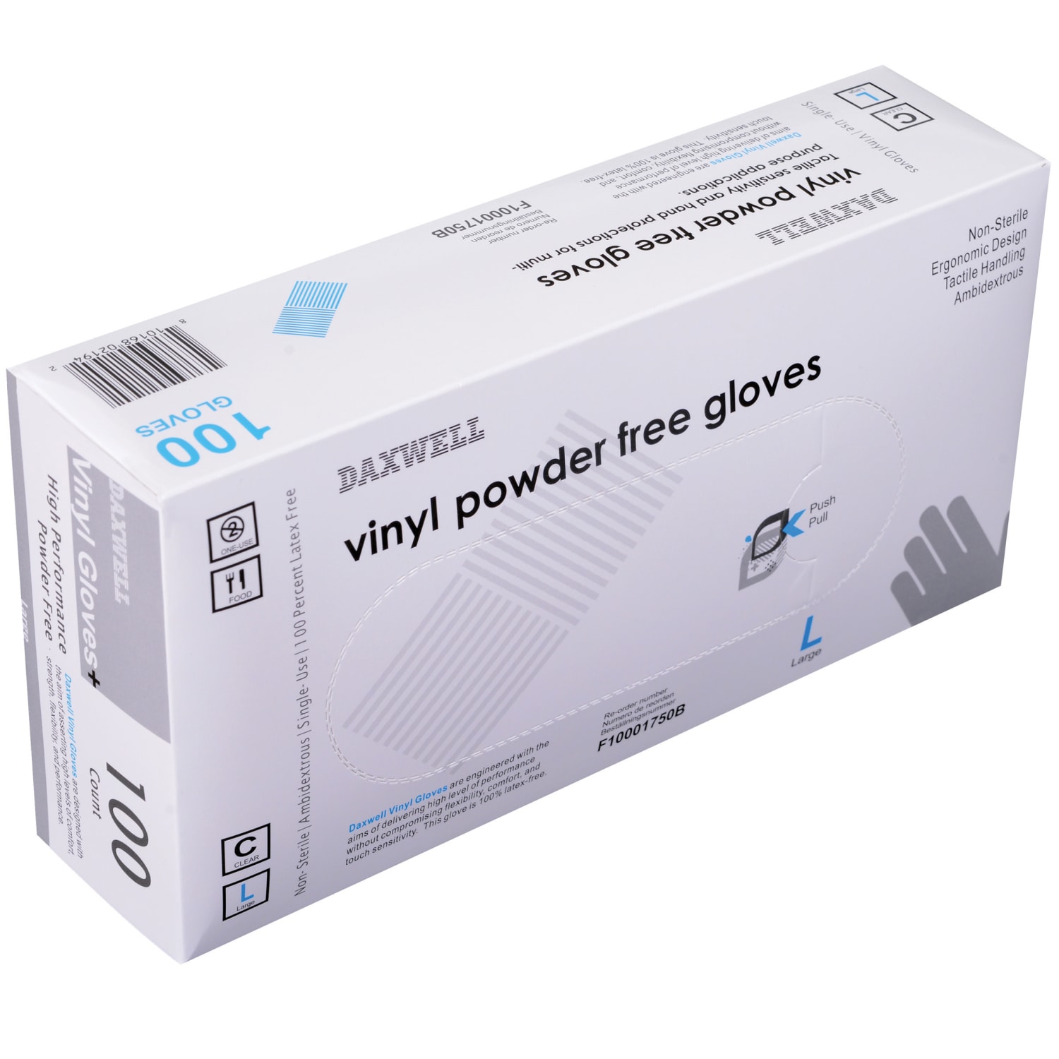 Daxwell Vinyl Gloves, Large, Clear, 100 Gloves Per Pack, Box Of 10 Packs - Image 6