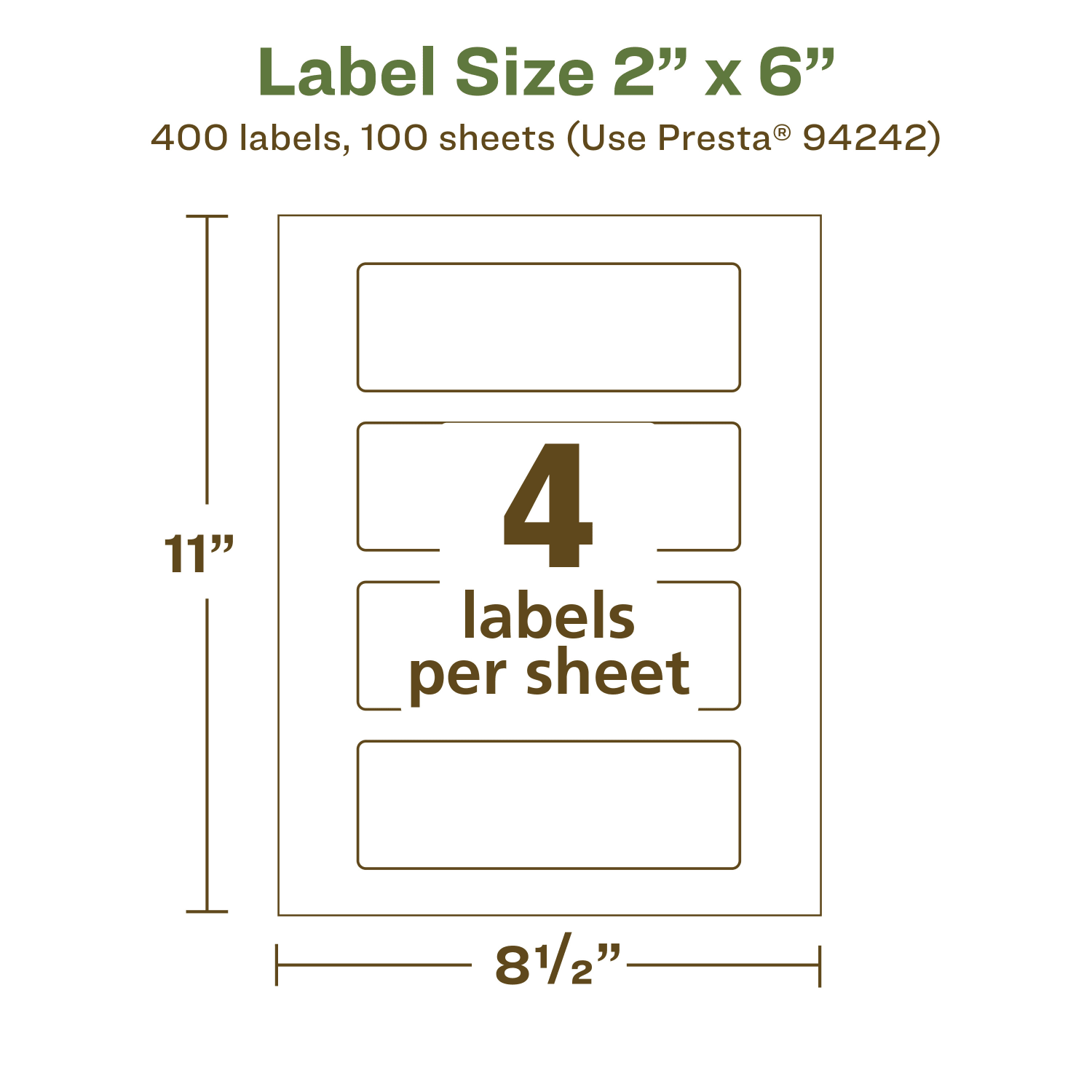 Avery Recycled Paper Labels, 94242-EWMP100, Rectangle, 2in x 6in, White, Pack Of 400 - Image 6