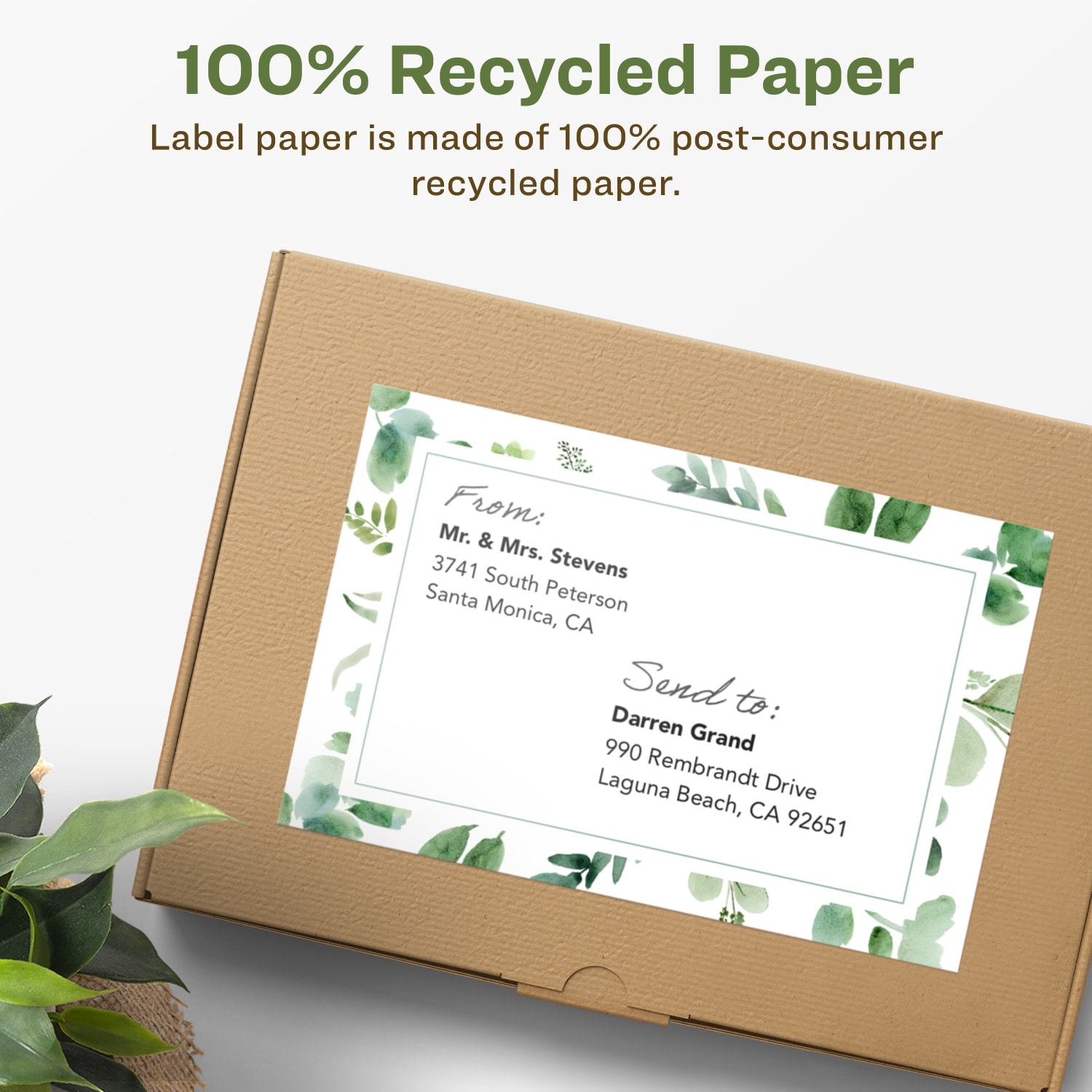 Avery Recycled Paper Labels, 94255-EWMP50, Rectangle, 4-3/4in x 7-3/4in, White, Pack Of 100 - Image 3