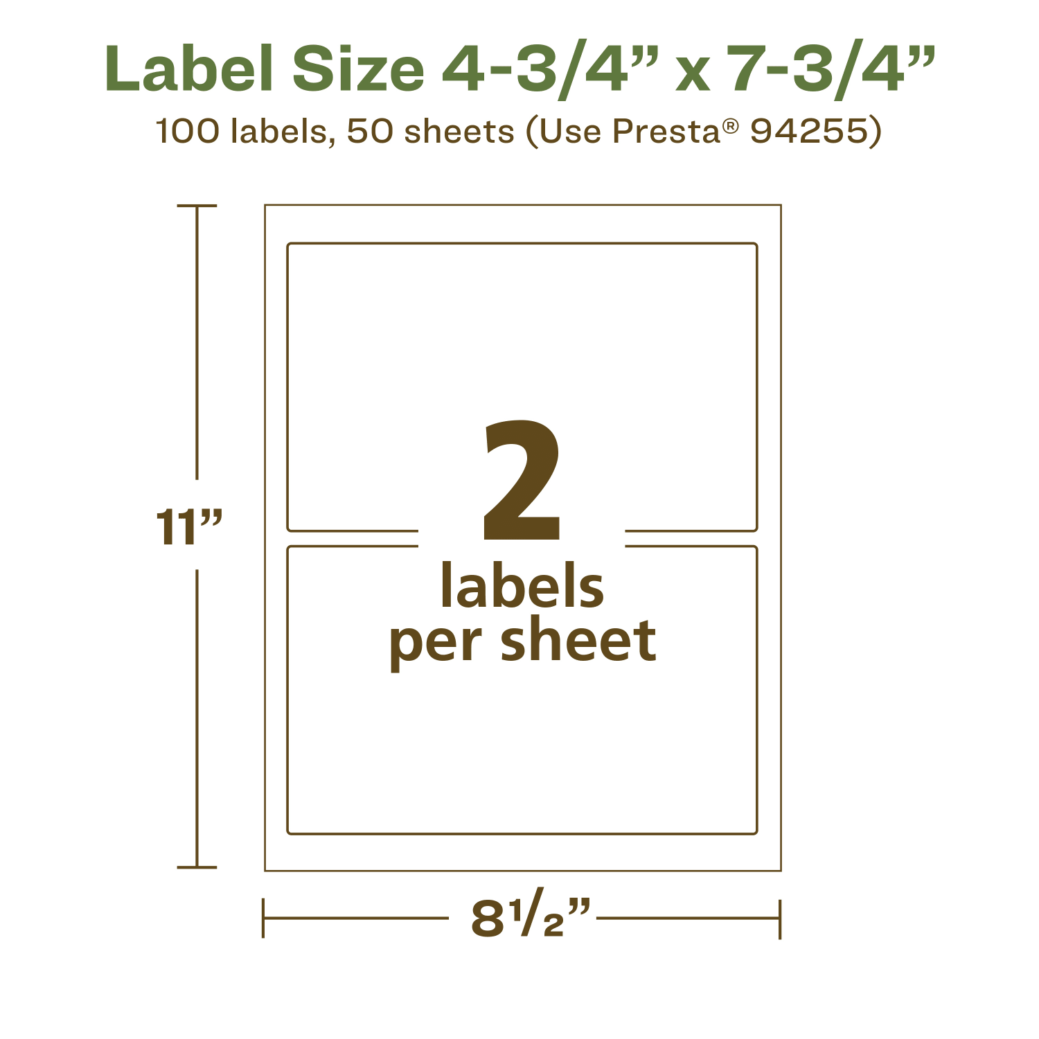 Avery Recycled Paper Labels, 94255-EWMP50, Rectangle, 4-3/4in x 7-3/4in, White, Pack Of 100 - Image 6