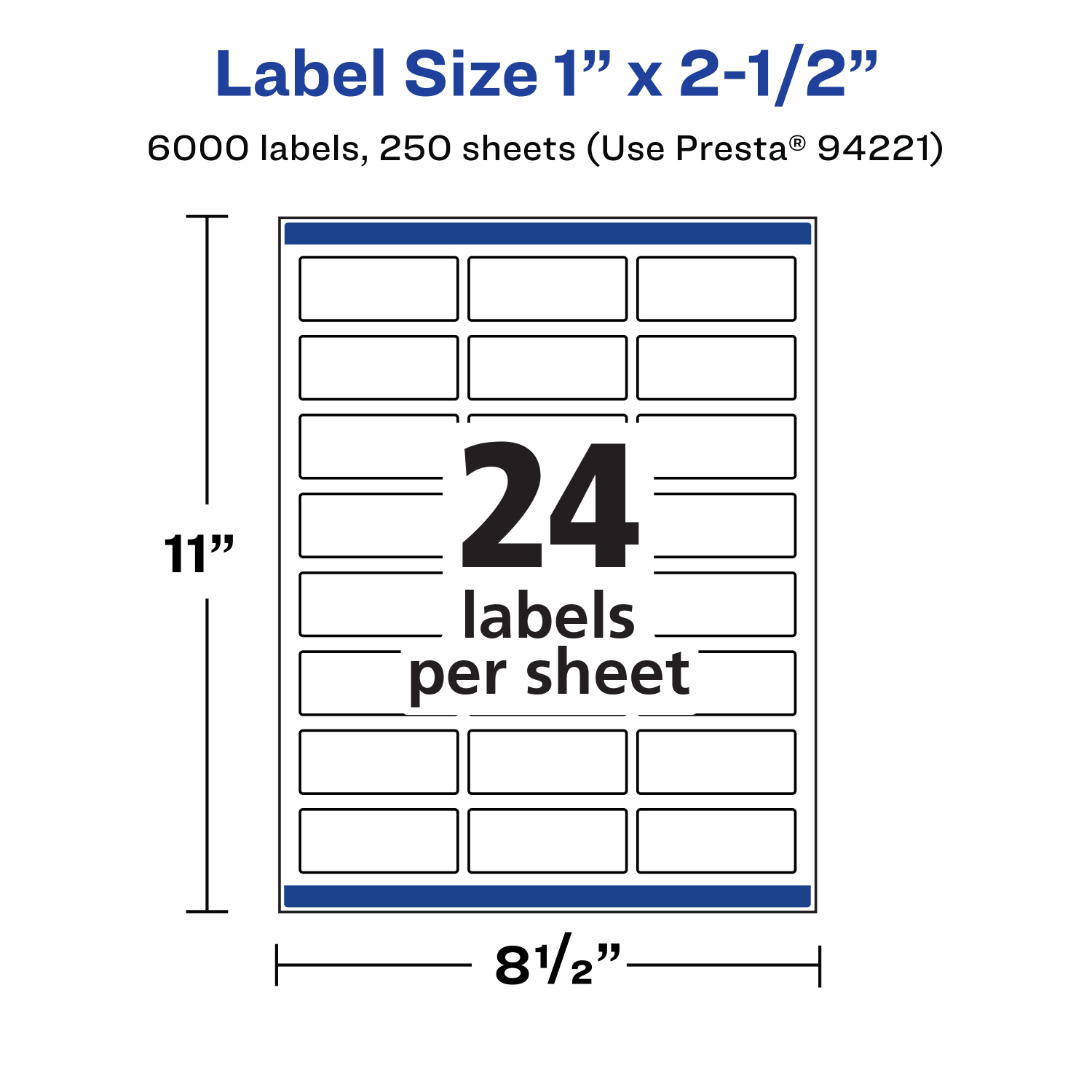 Avery Permanent Labels With Sure Feed, 94221-WMP250, Rectangle, 1in x 2-1/2in, White, Pack Of 6,000 - Image 6