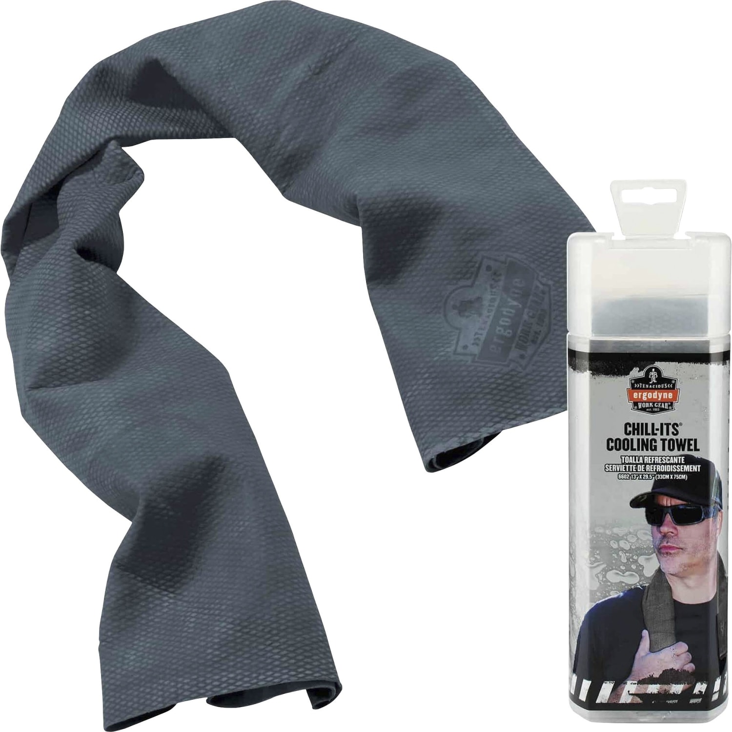 Ergodyne Chill-Its 6602  Gray Evaporative Cooling Towel - Image 3