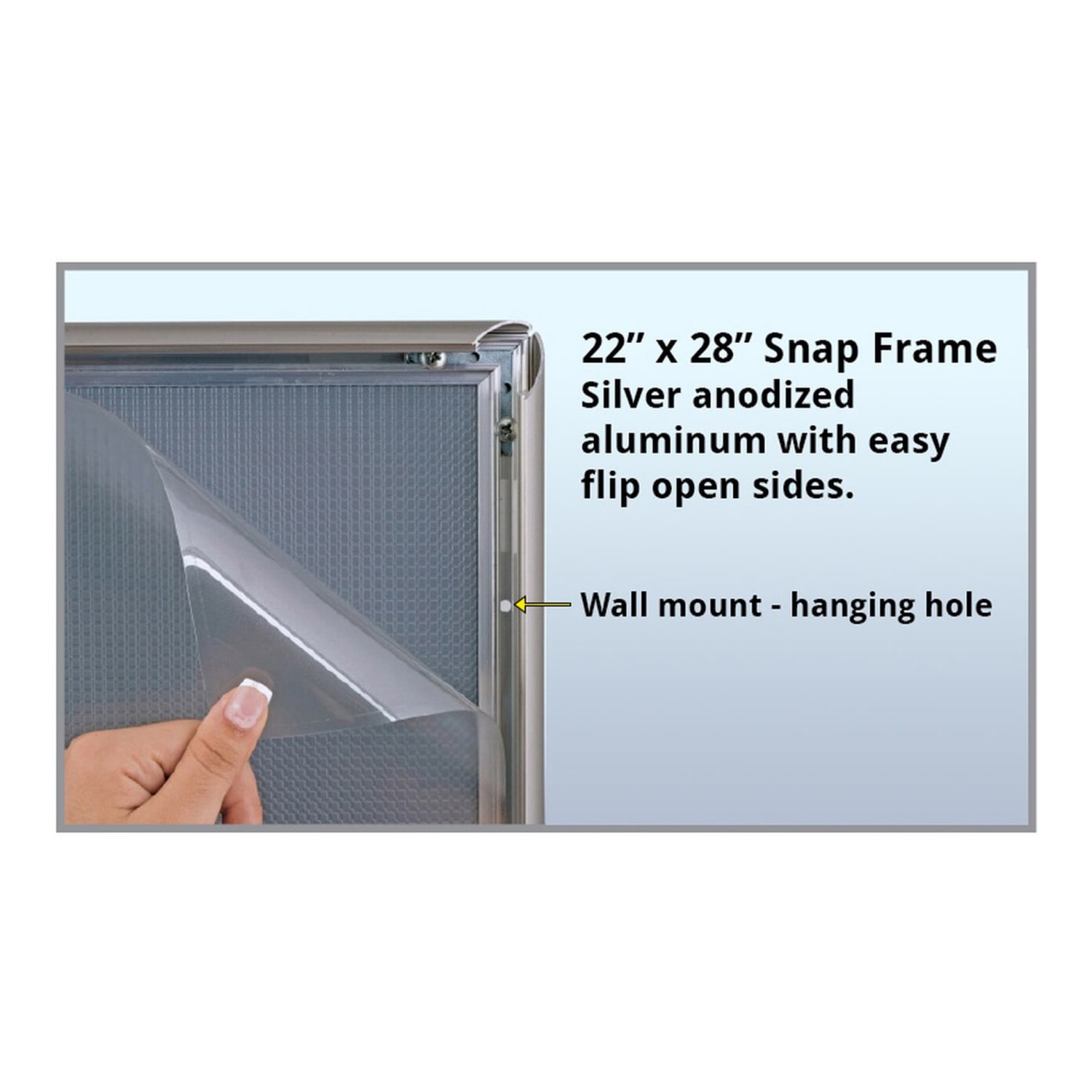 Azar Displays Snap Frame, 22in x 28in, Silver - Image 4