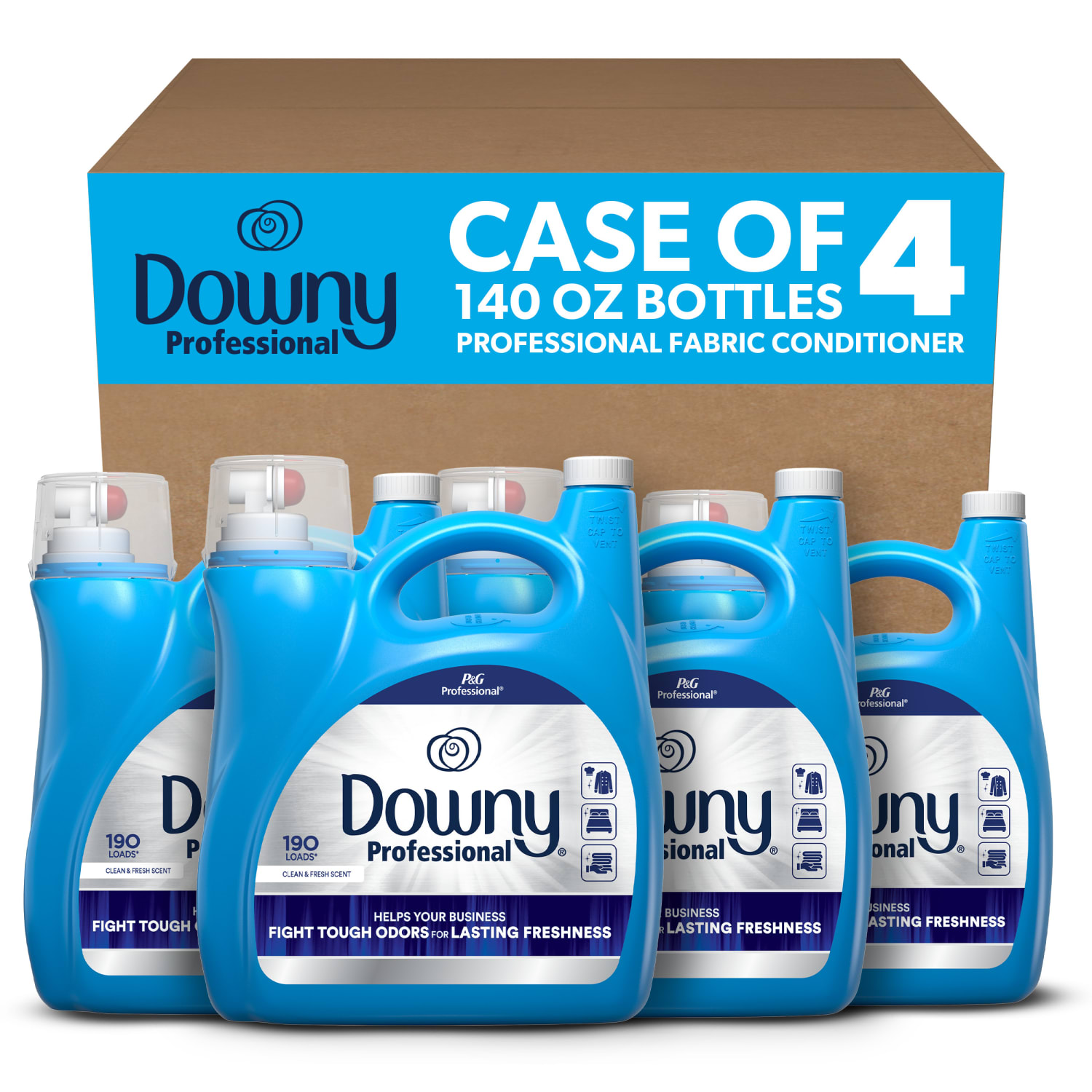 Downy Professional Commercial Liquid Fabric Softener, Clean & Fresh Scent, 140 Fl Oz, Set Of 4 Bottles - Image 3