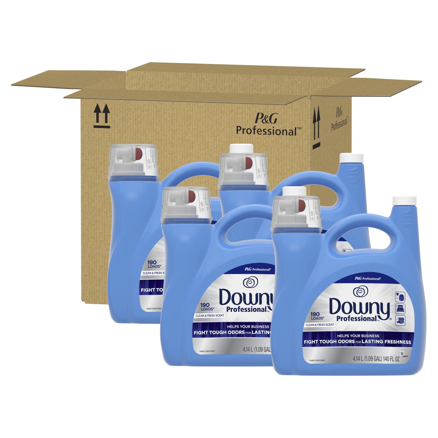 Downy Professional Commercial Liquid Fabric Softener, Clean & Fresh Scent, 140 Fl Oz, Set Of 4 Bottles - Image 6