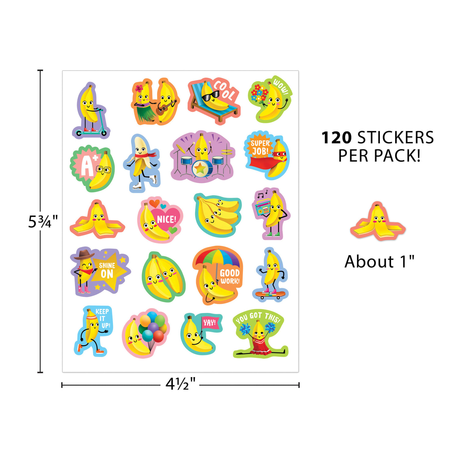 Teacher Created Resources Smelly Stickers, Banana, 120 Per Pack, Set Of 6 Packs - Image 4