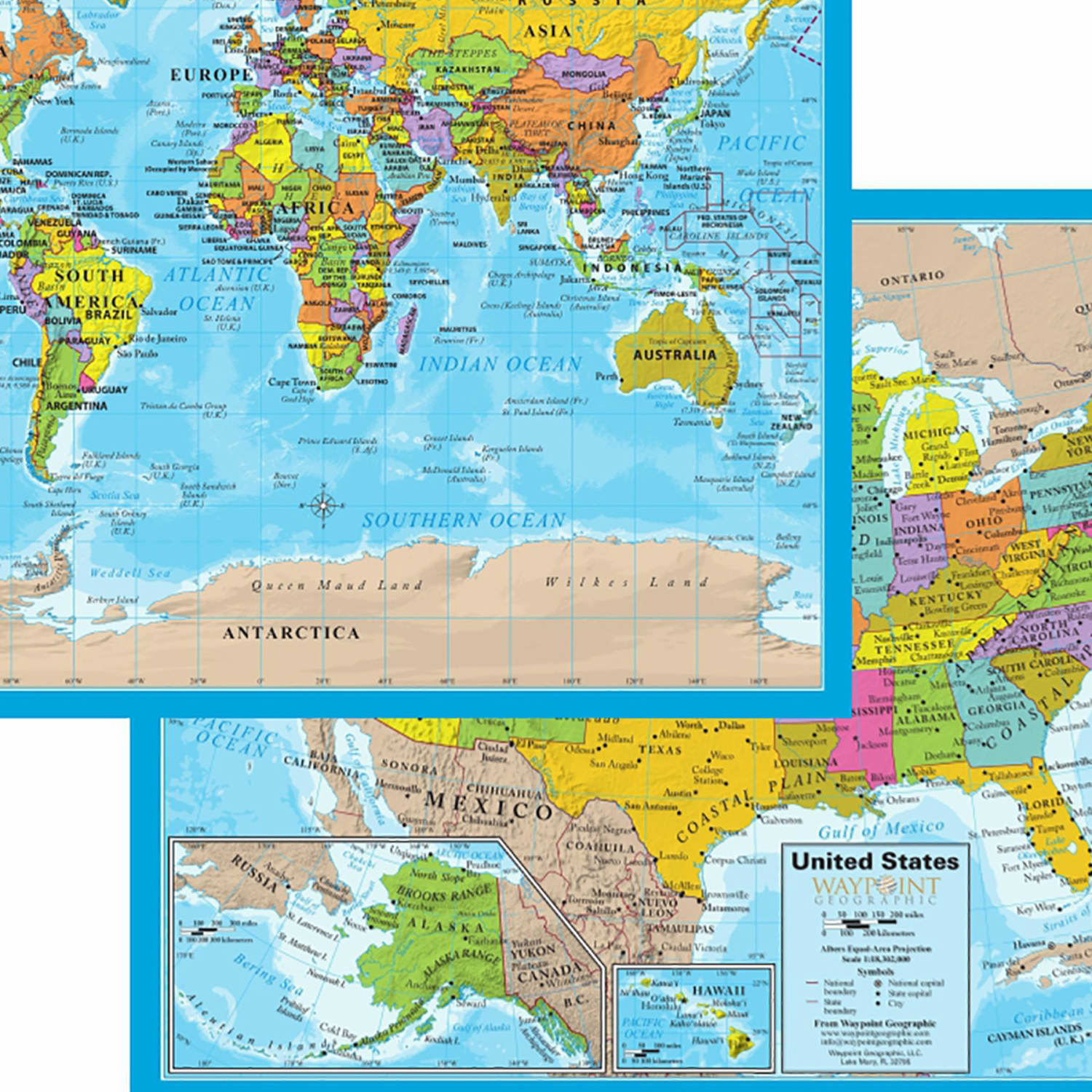Waypoint Geographic World/USA Laminated Notebook Maps, 9in x 12in, Pack of 12 Maps - Image 4
