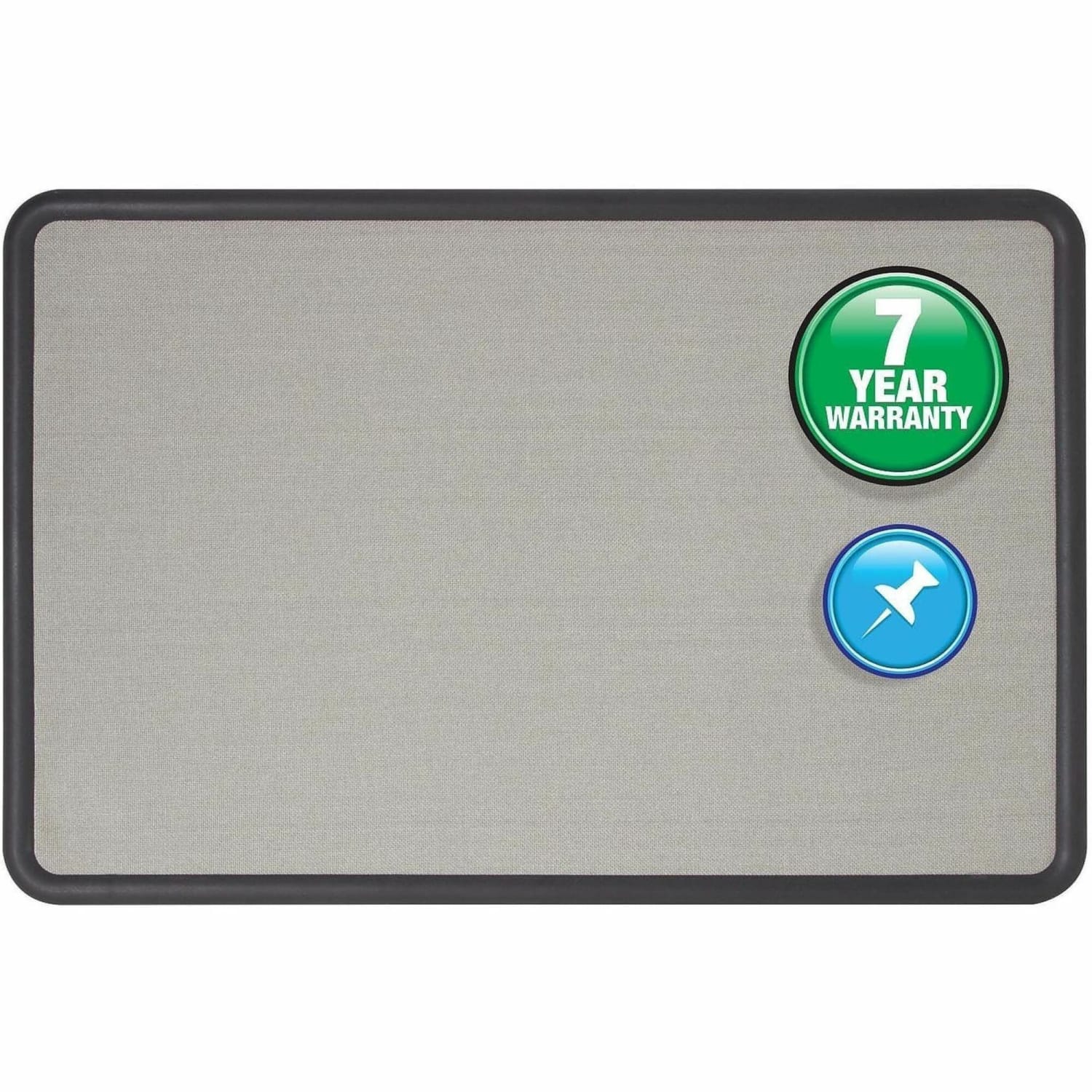Quartet Contour Bulletin Board, 36in x 24in, Plastic Frame With Black Finish