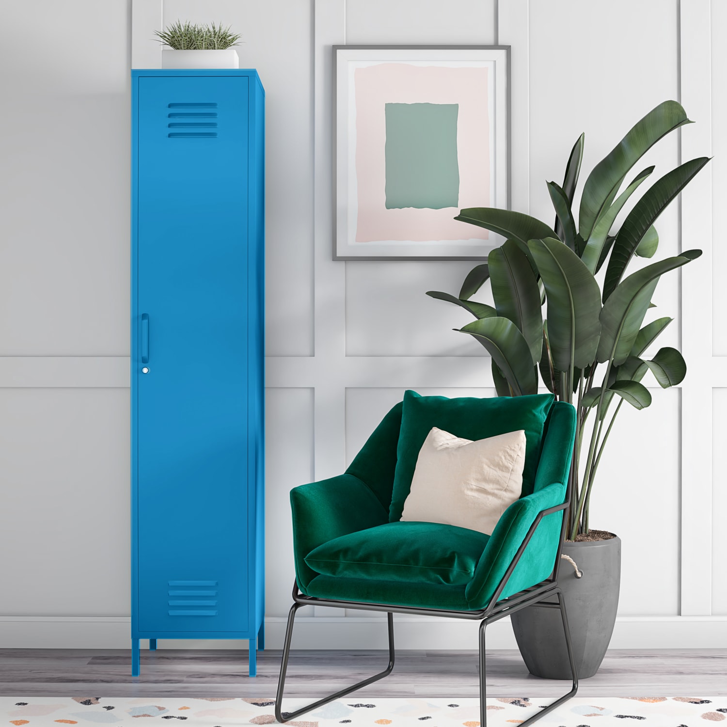 Ameriwood Home Cache Single Metal Locker Storage Cabinet, 72-7/8inH x 15inW x 15-3/4inD, Blue - Image 4