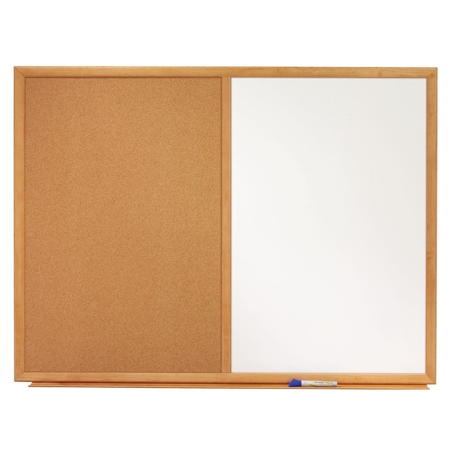 Quartet Non-Magnetic Melamine Dry-Erase/Bulletin Board, 36in x 48in, Oak Wood Frame