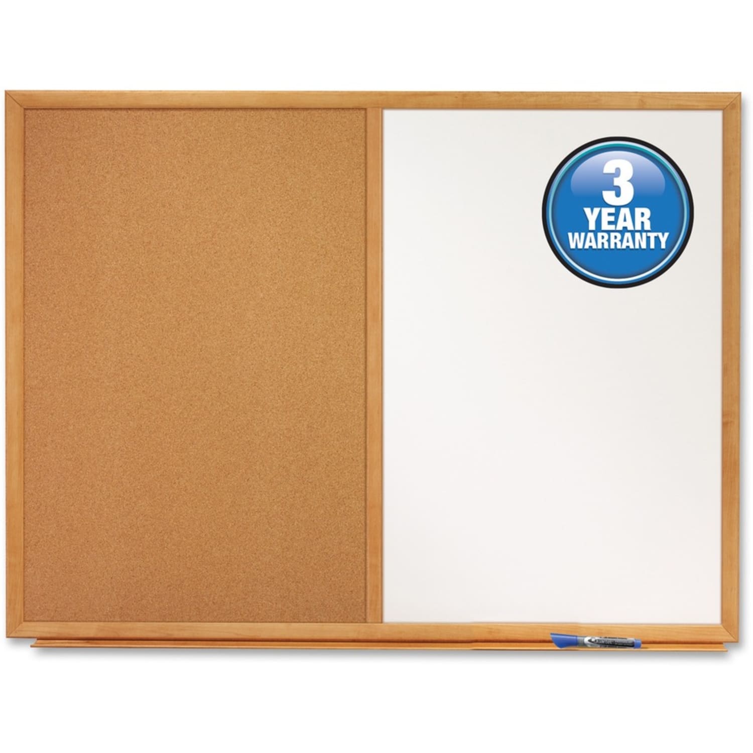 Quartet Non-Magnetic Melamine Dry-Erase/Bulletin Board, 36in x 48in, Oak Wood Frame - Image 5