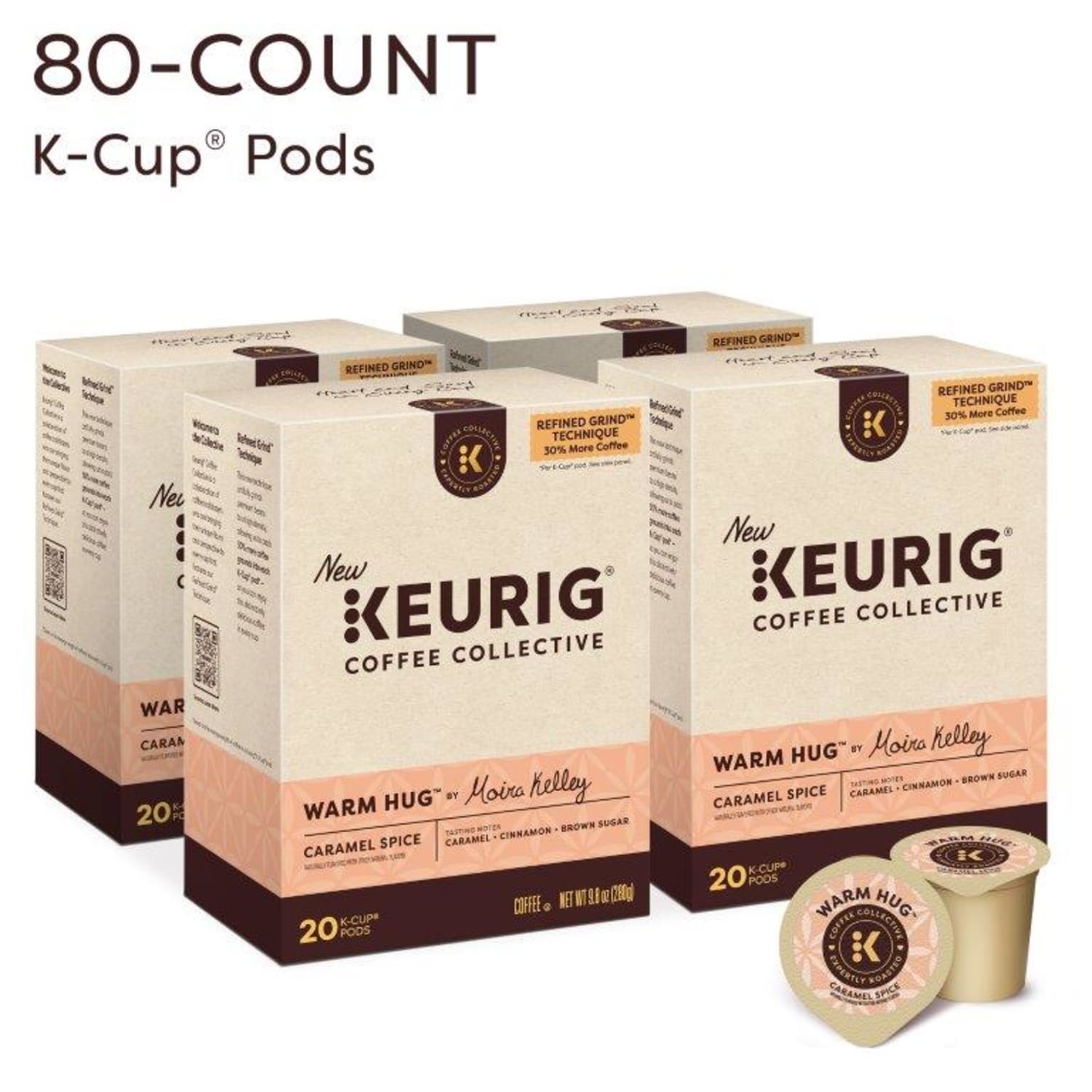 Keurig Coffee Collective Warm Hug Caramel Spice Single-Serve K-Cup Pods, Light Roast Coffee, 80 Count (4 Packs of 20) - Image 3