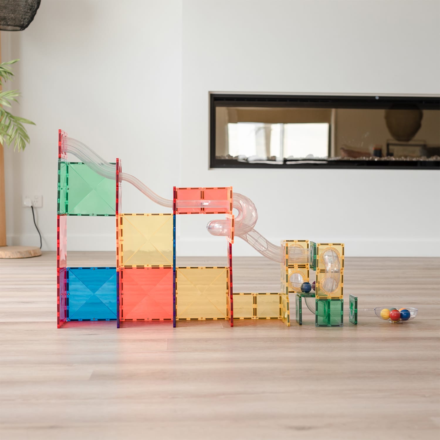 Connetix Magnetic Tiles Rainbow Ball Run Expansion Pack, 66 Pieces - Image 4