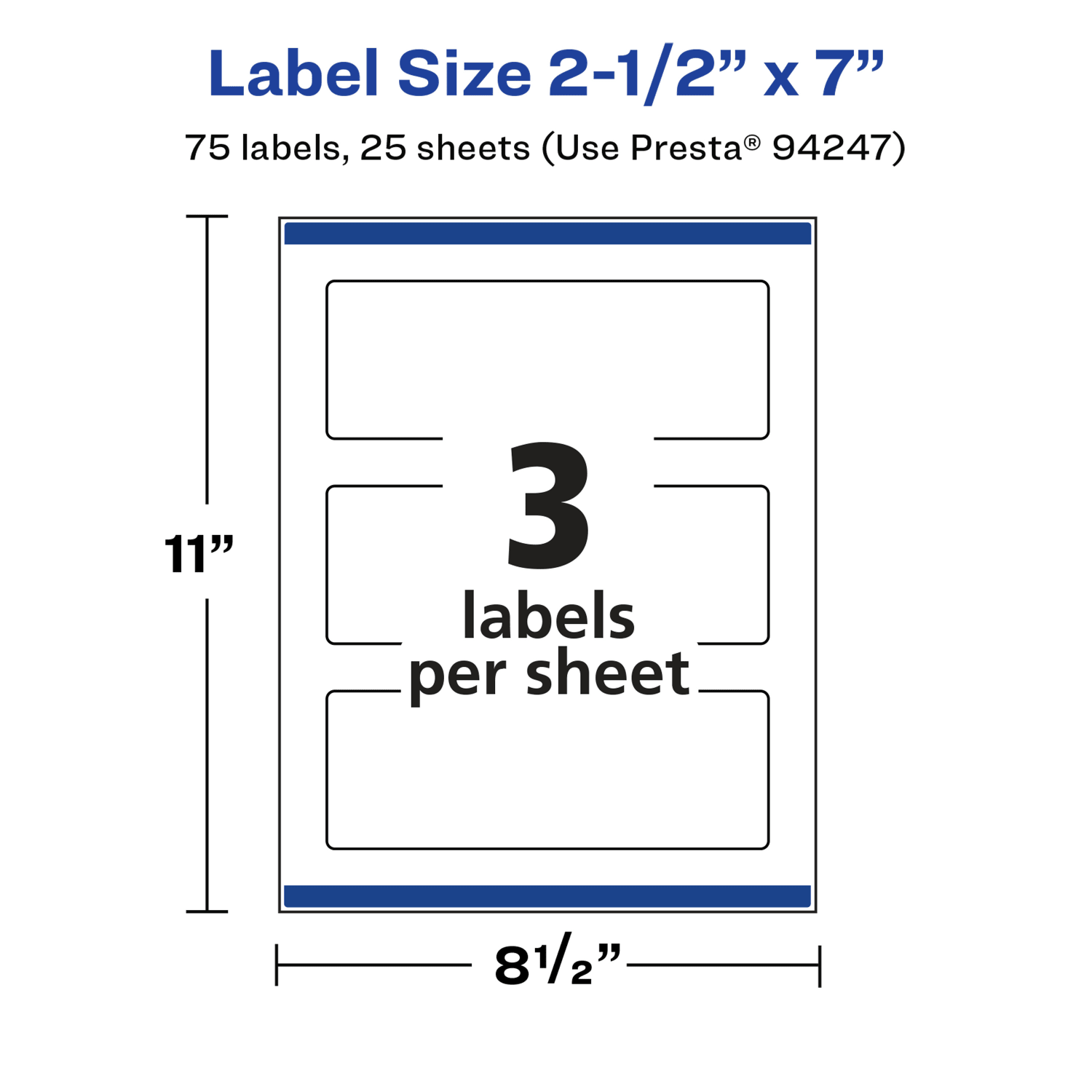 Avery Glossy Permanent Labels With Sure Feed, 94247-WGP25, Rectangle, 2-1/2in x 7in, White, Pack Of 75 - Image 6