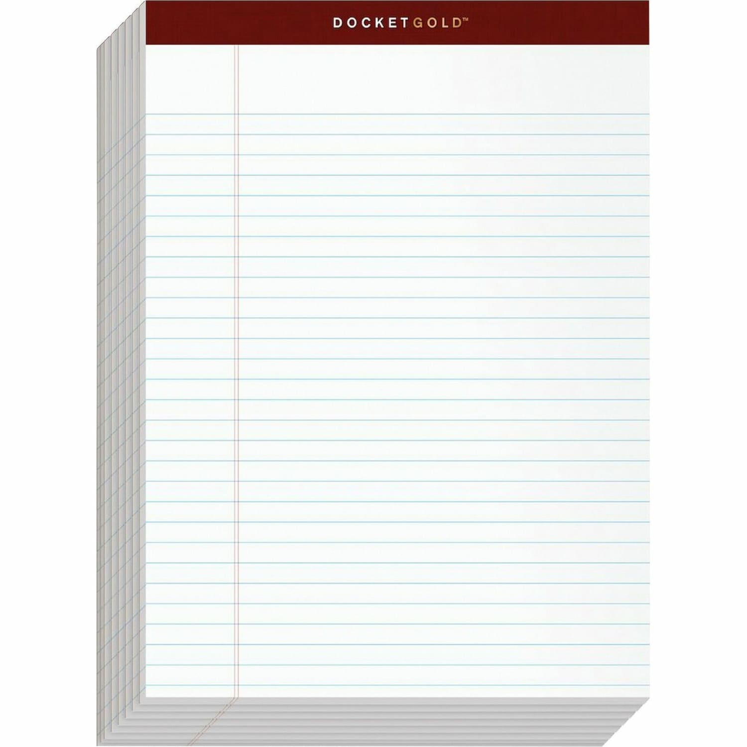 TOPS Docket Gold Premium Writing Pads, 8 1/2in x 11 3/4in, Legal Ruled, 50 Sheets, White, Pack Of 12 Pads - Image 5