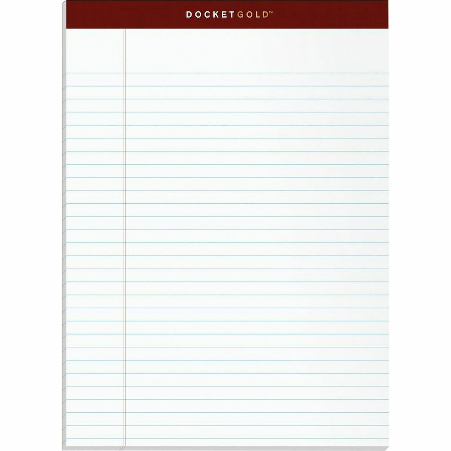 TOPS Docket Gold Premium Writing Pads, 8 1/2in x 11 3/4in, Legal Ruled, 50 Sheets, White, Pack Of 12 Pads - Image 6
