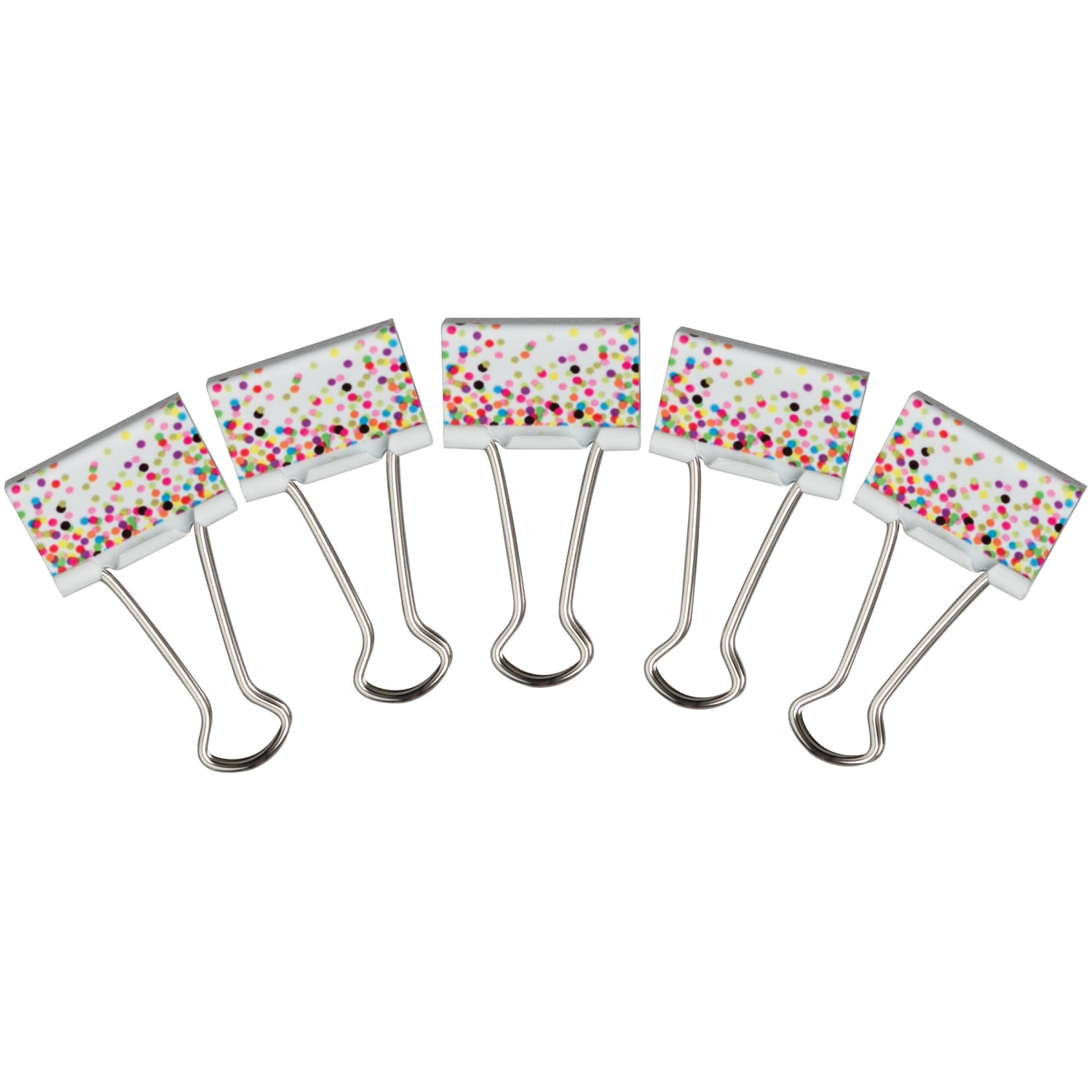 Teacher Created Resources Confetti Binder Clips, Medium, 8 Per Pack, Set Of 6 Packs - Image 3
