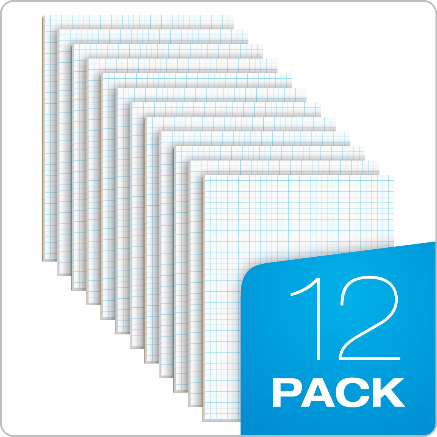 TOPS Quadrille Pad, 8 1/2in x 11in, Quad Ruled, White, 50 Sheets Per Pad, Pack Of 12 Pads - Image 3
