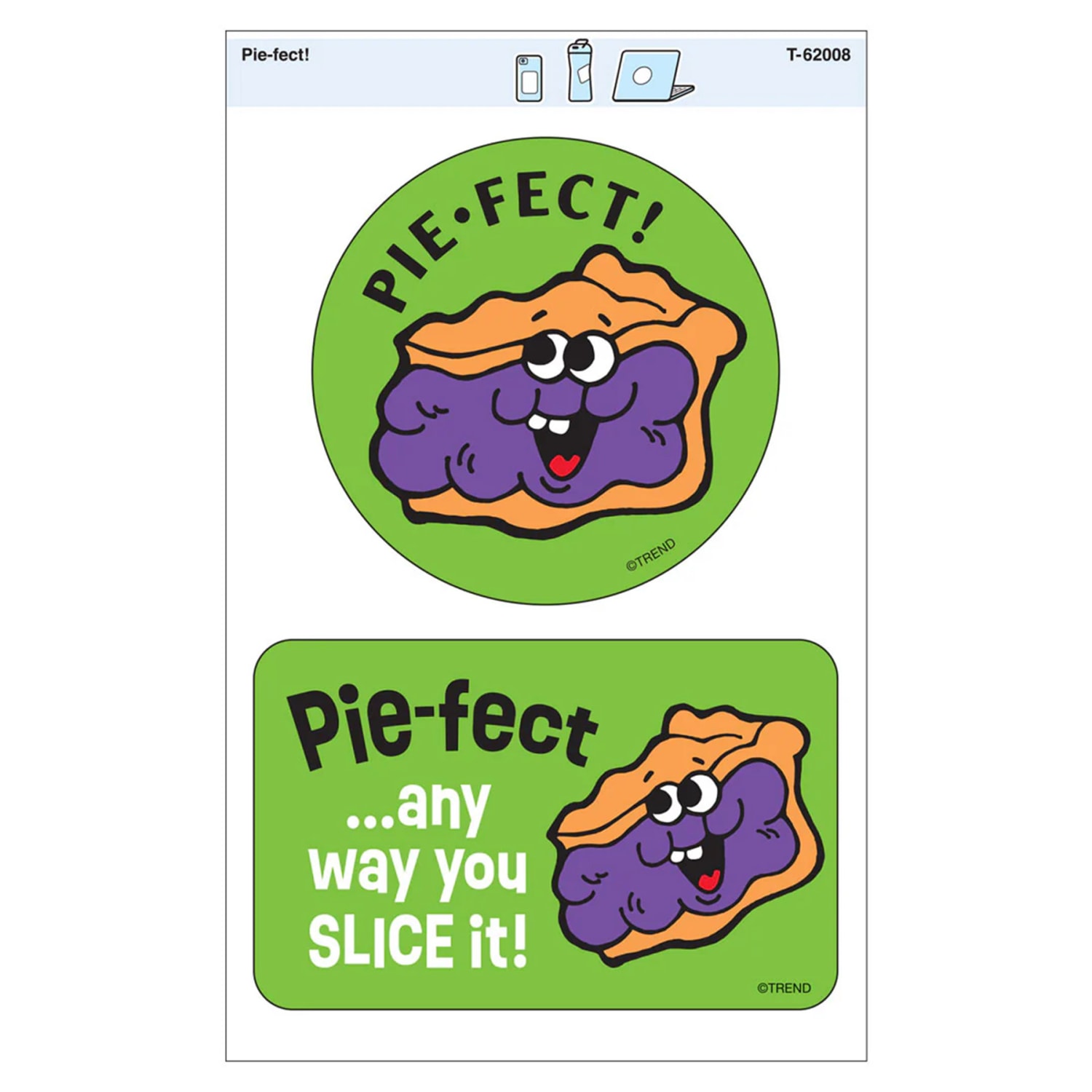 TREND Vinyl Stickers, Pie-fect!, 2 Per Pack, Set Of 6 Packs - Image 3