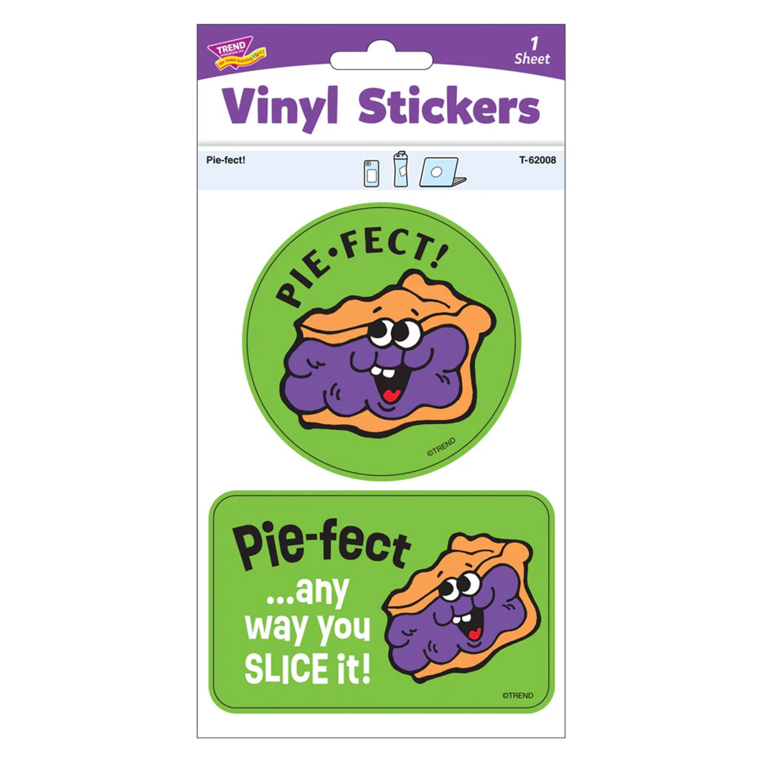 TREND Vinyl Stickers, Pie-fect!, 2 Per Pack, Set Of 6 Packs - Image 4