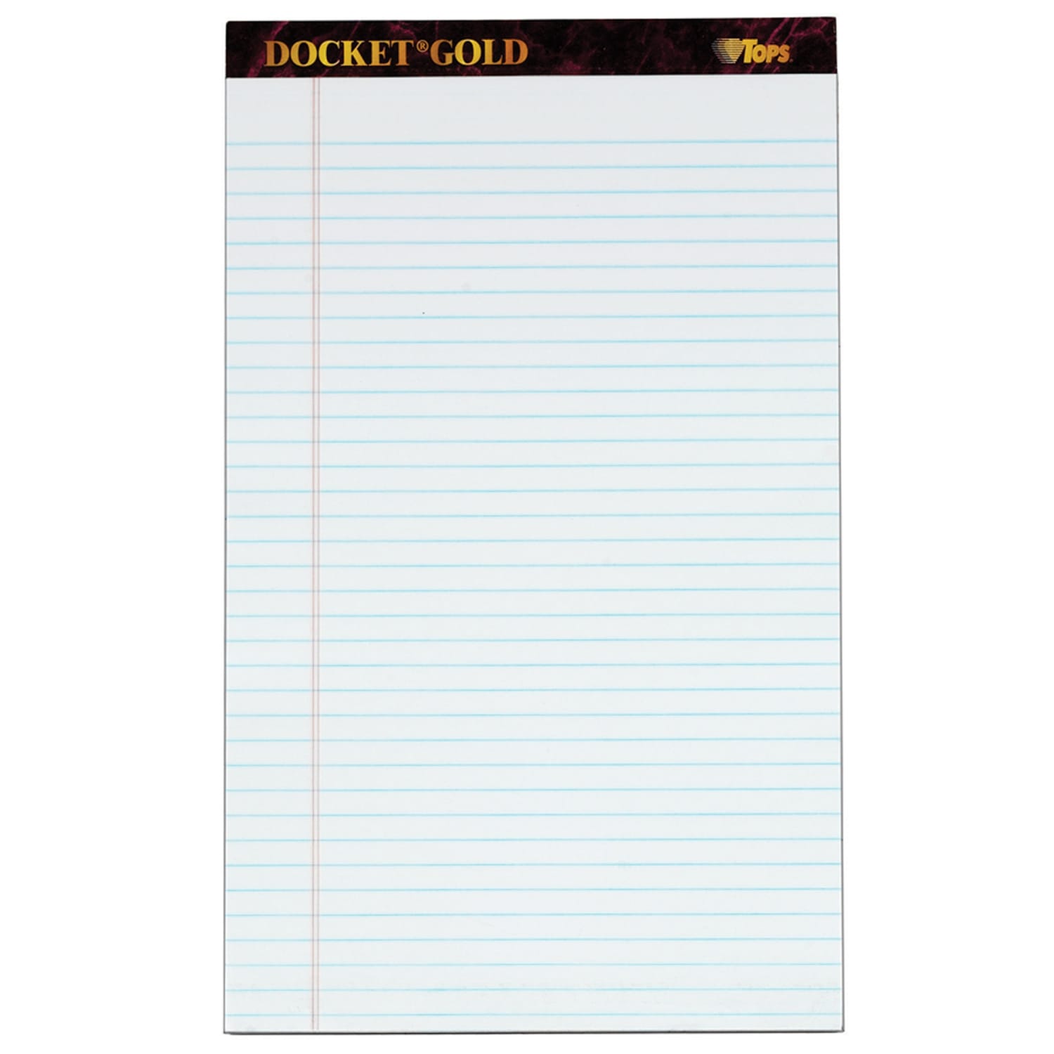 TOPS Docket Gold Premium Writing Pads, 8 1/2in x 14in, Legal Ruled, 50 Sheets Per Pad , White, Pack Of 12 Pads - Image 3