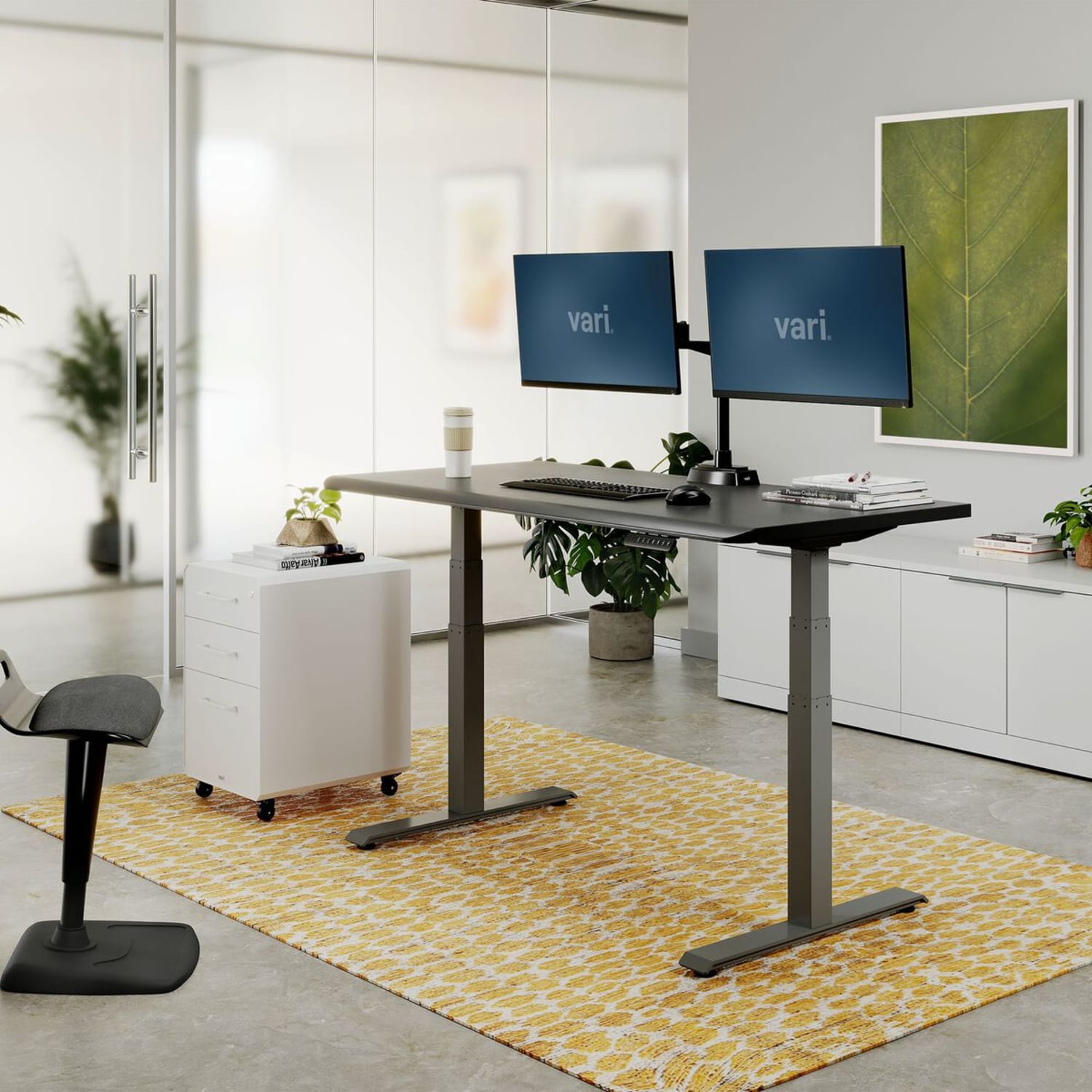 VARI Electric Standing Desk With ComfortEdge, 60inW, Black - Image 3