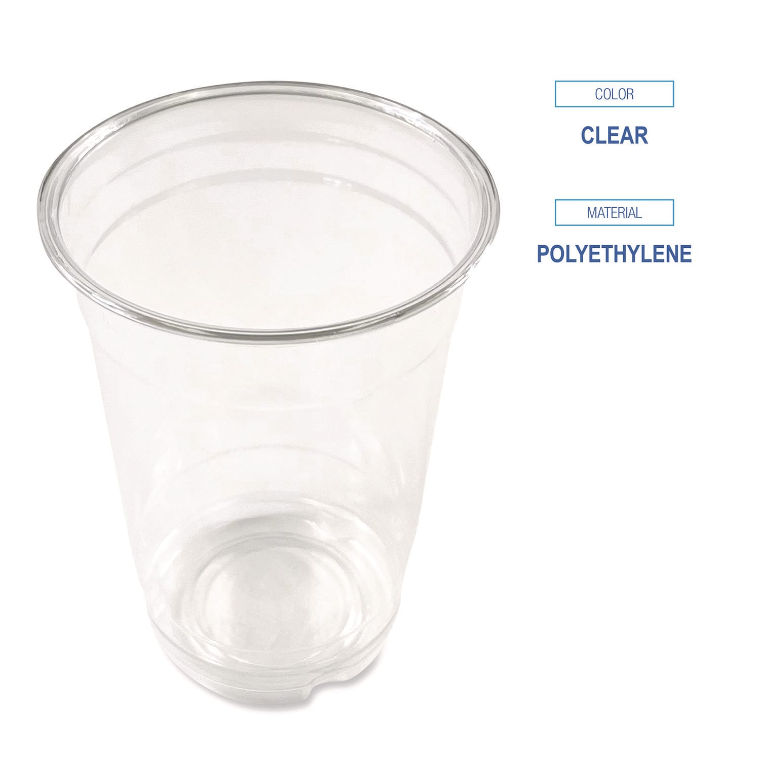 Boardwalk Plastic PET Cups, 14 Oz, Clear, 50 Cups Per Bag, Carton of 20 Bags - Image 4