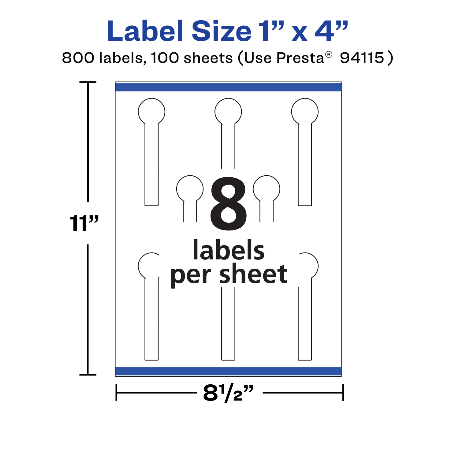 Avery Permanent Labels With Sure Feed, 94115-WMP100, Lollipop, 1in x 4in, White, Pack Of 800 - Image 6